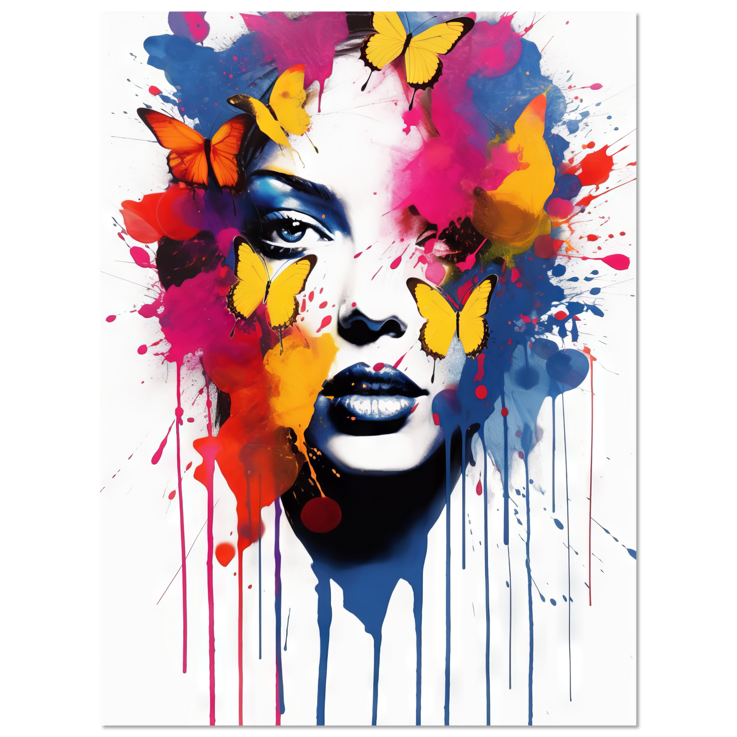 Woman butterflies pop art (POP22)
