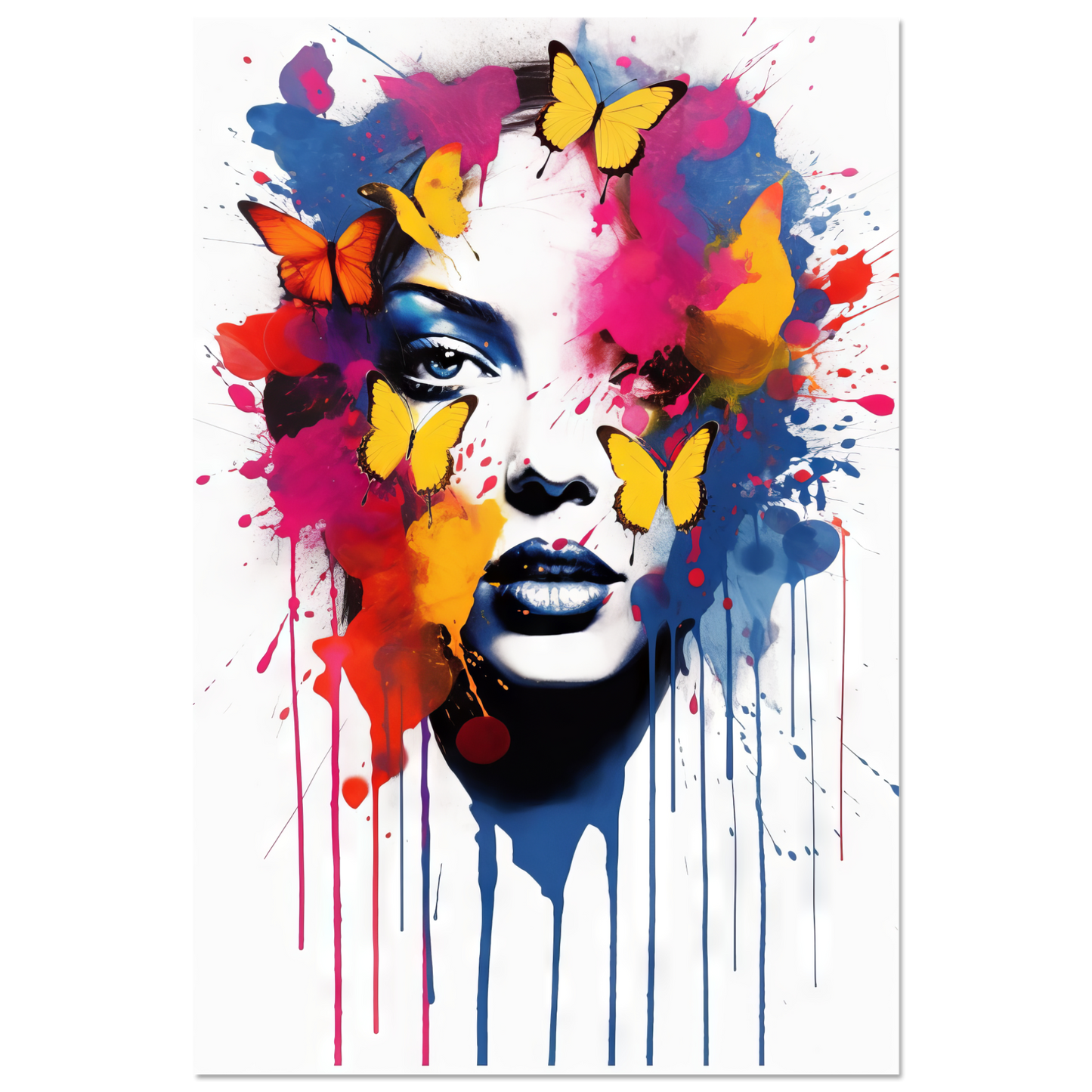 Woman butterflies pop art (POP22)