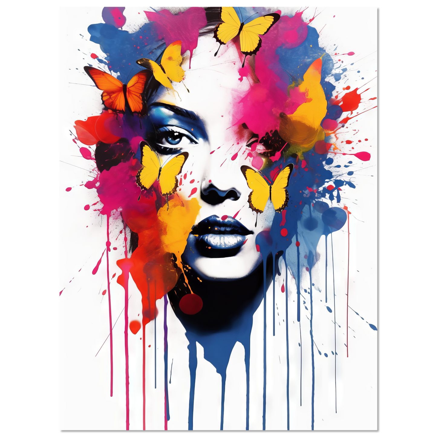 Woman butterflies pop art (POP22)