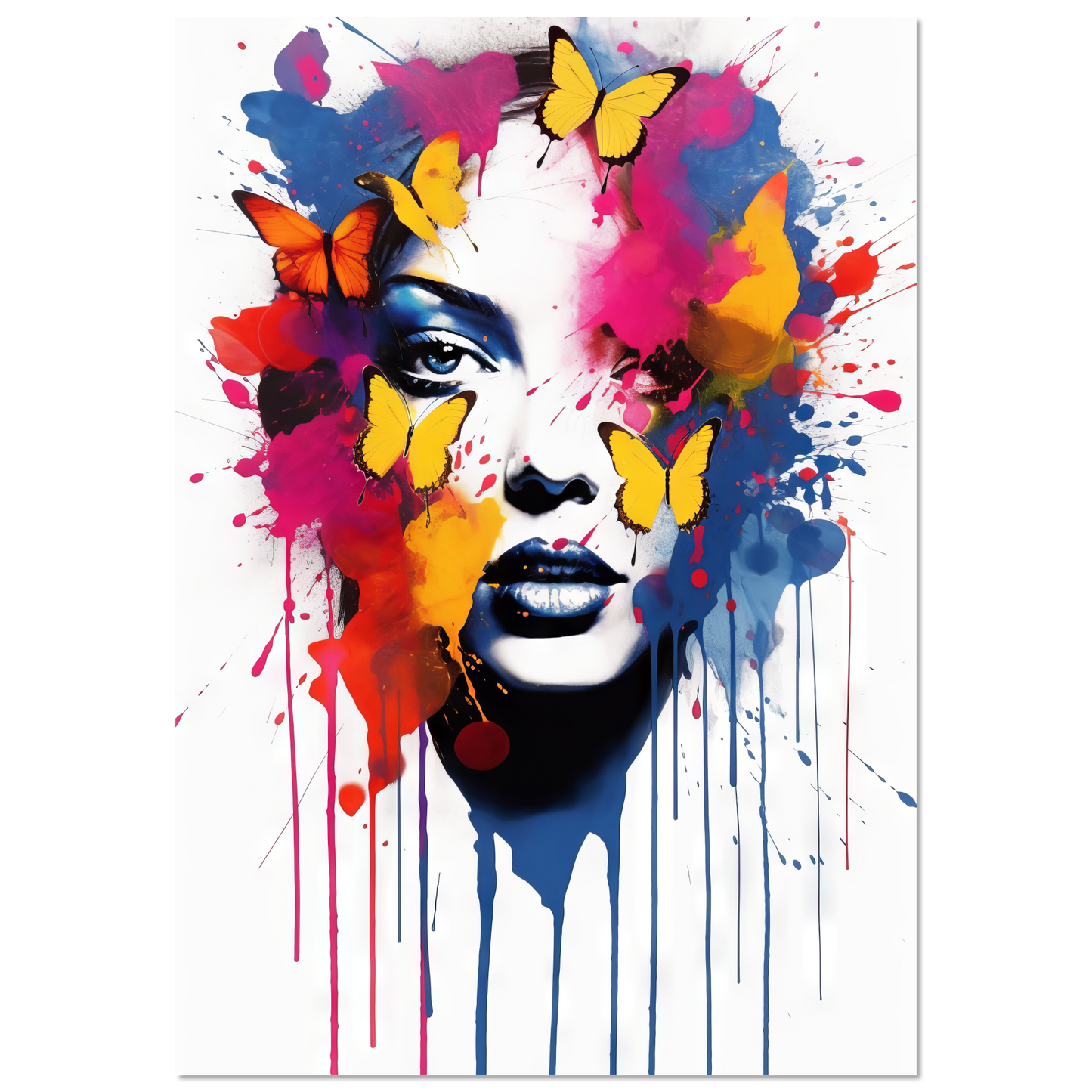 Woman butterflies pop art (POP22)