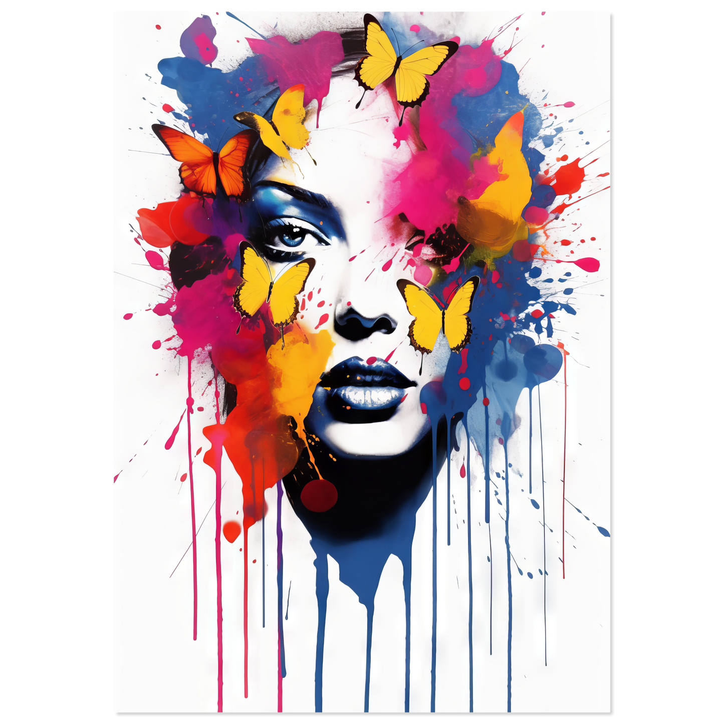 Woman butterflies pop art (POP22)