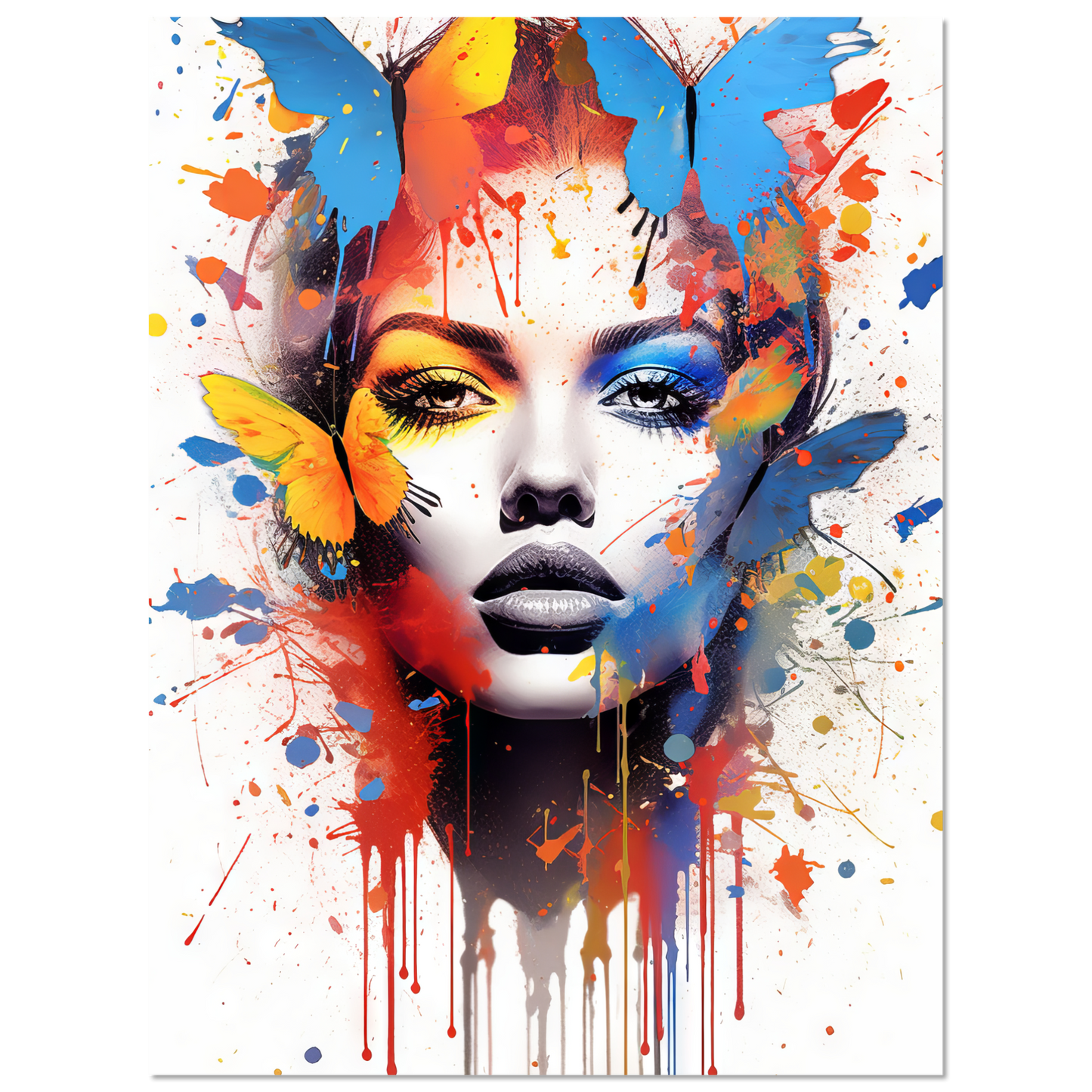 Woman butterflies pop art (POP23)