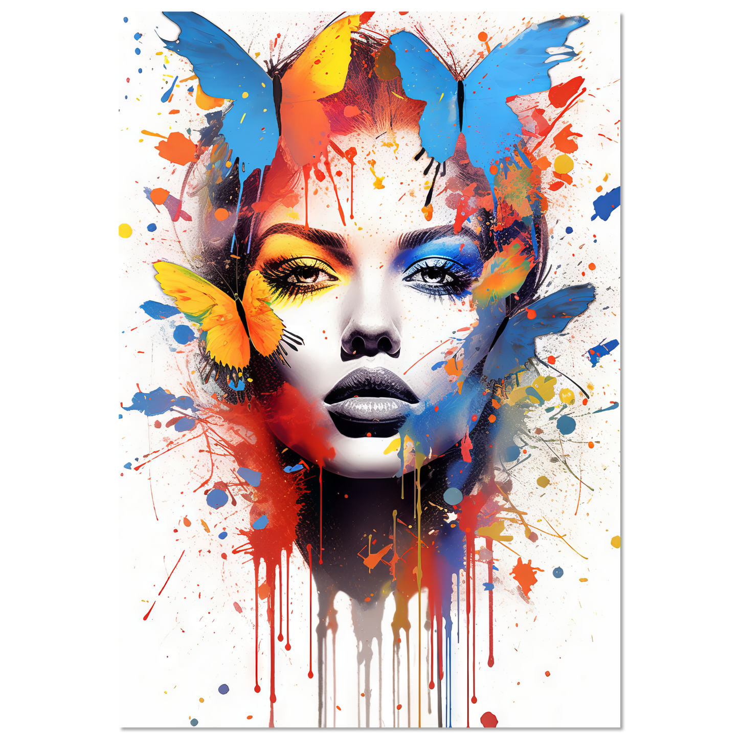 Woman butterflies pop art (POP23)