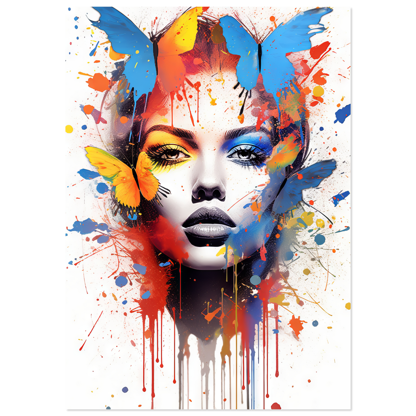 Woman butterflies pop art (POP23)