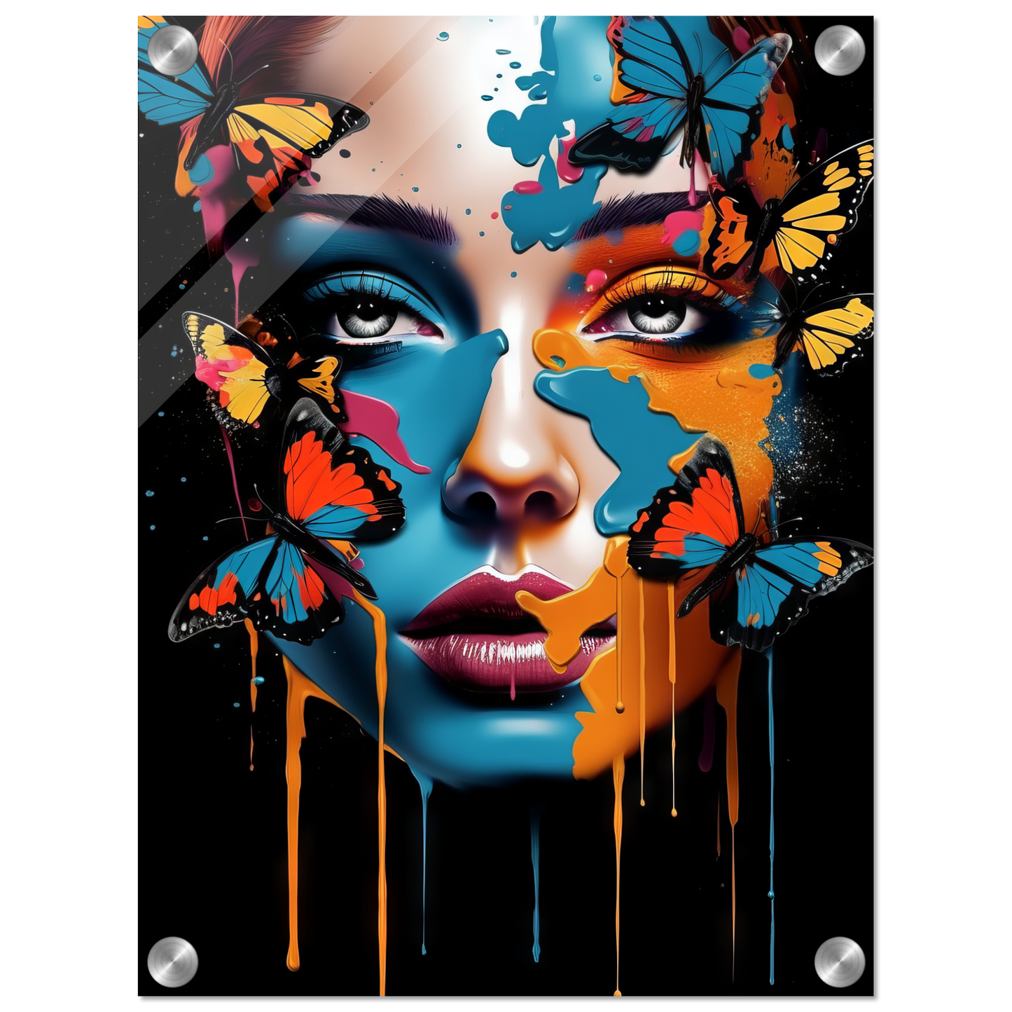 Woman butterflies pop art (POP24)