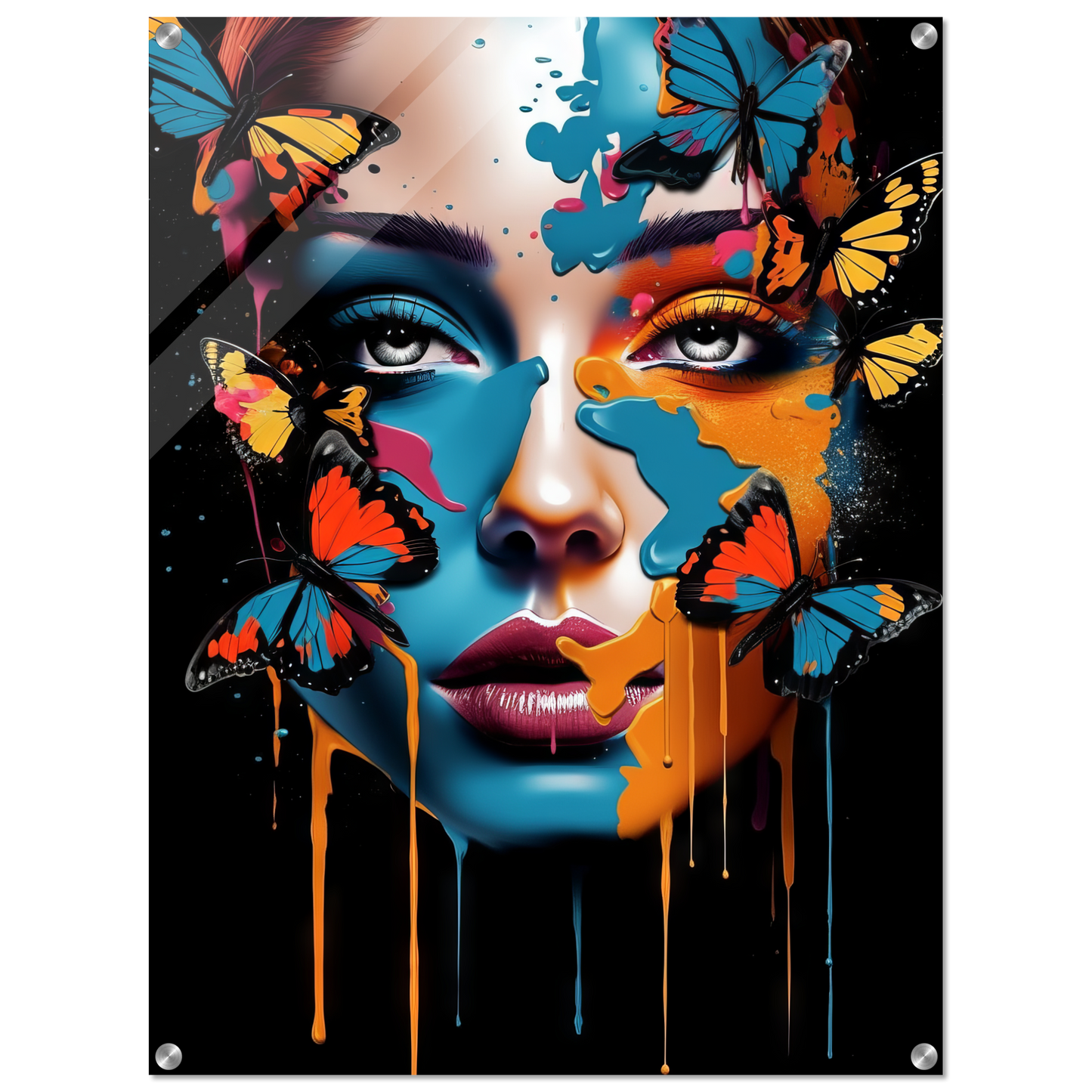 Woman butterflies pop art (POP24)