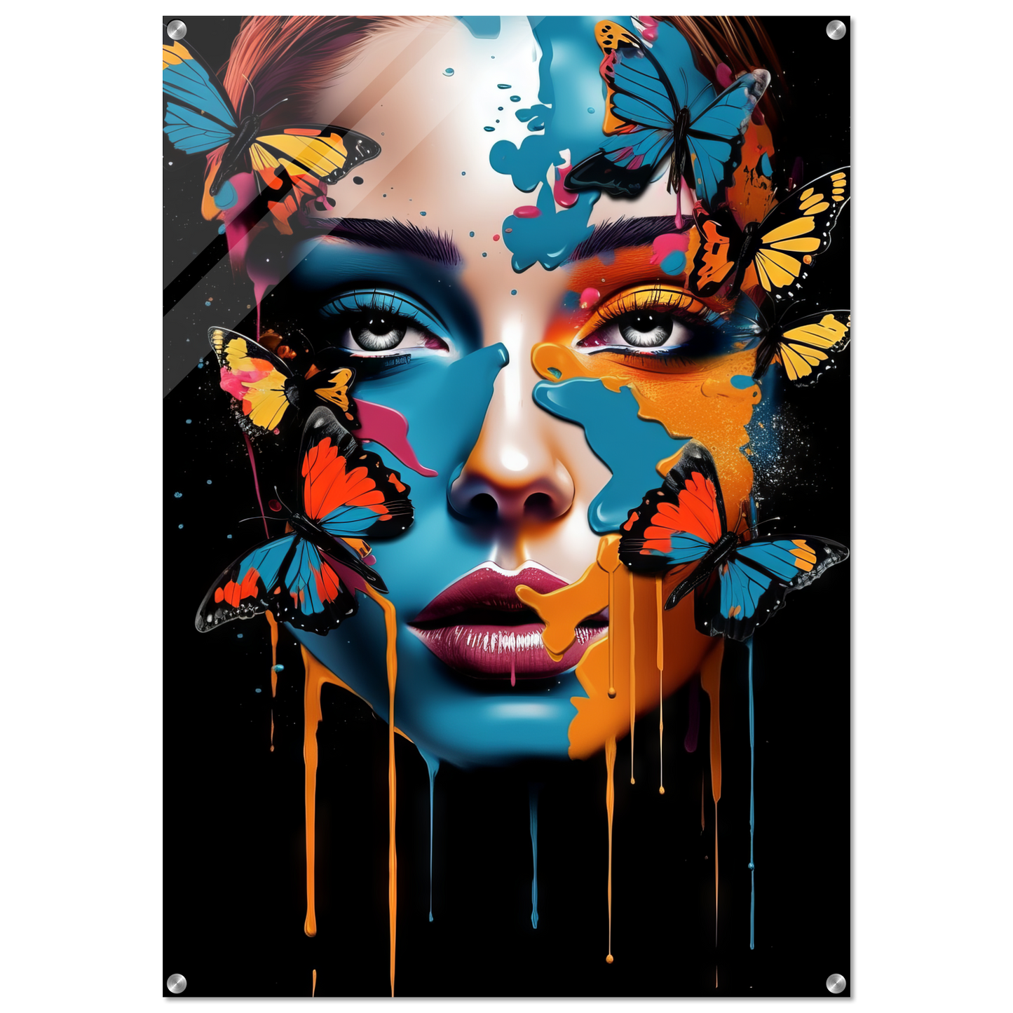 Woman butterflies pop art (POP24)