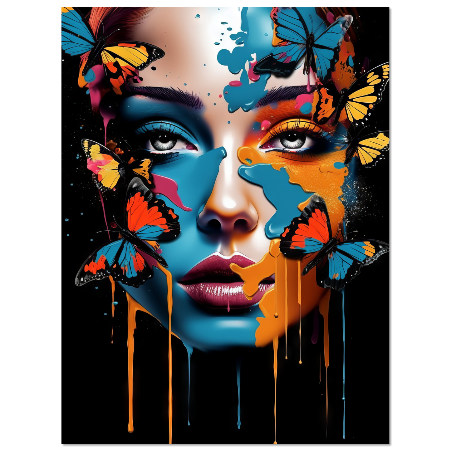 Woman butterflies pop art (POP24)