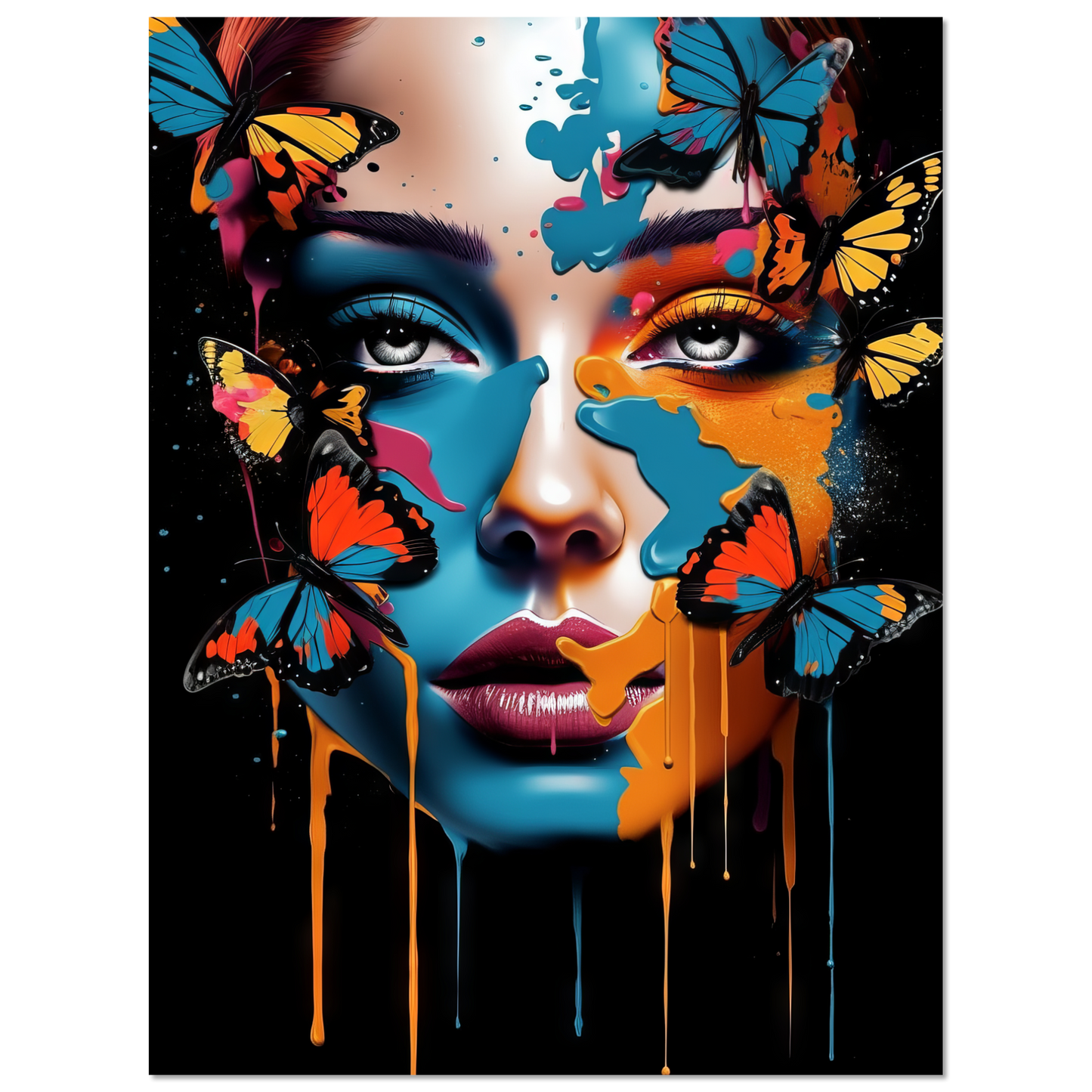 Woman butterflies pop art (POP24)