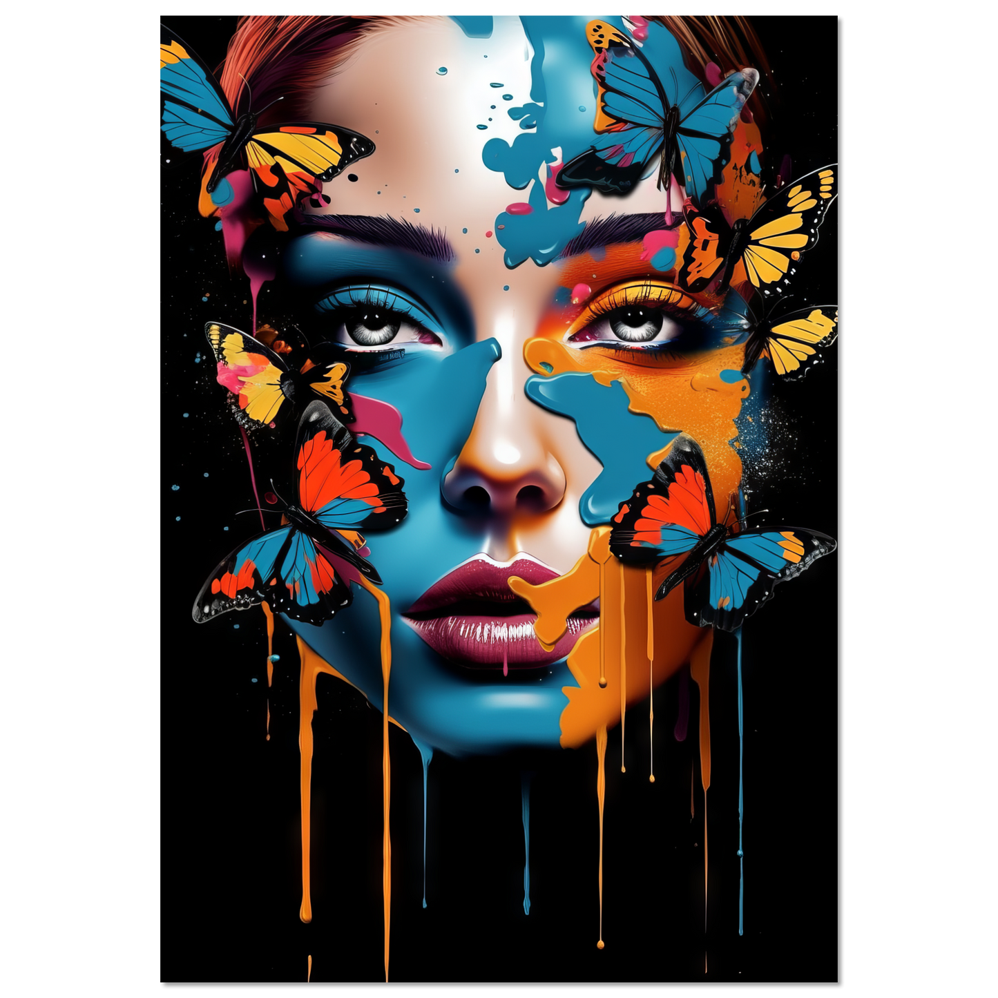 Woman butterflies pop art (POP24)