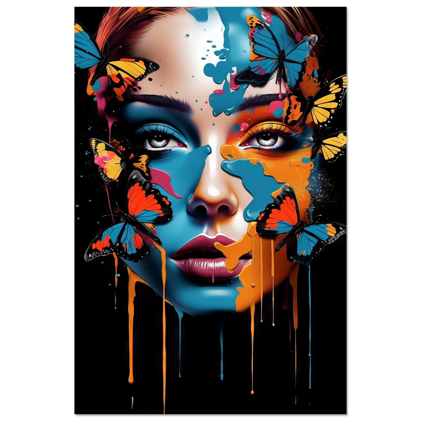 Frau Schmetterlinge Pop-Art (POP24)