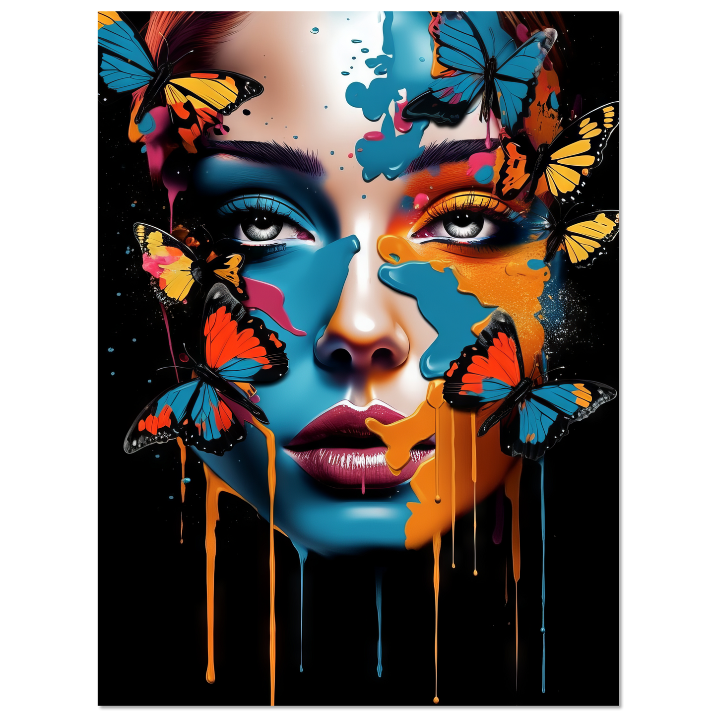 Woman butterflies pop art (POP24)