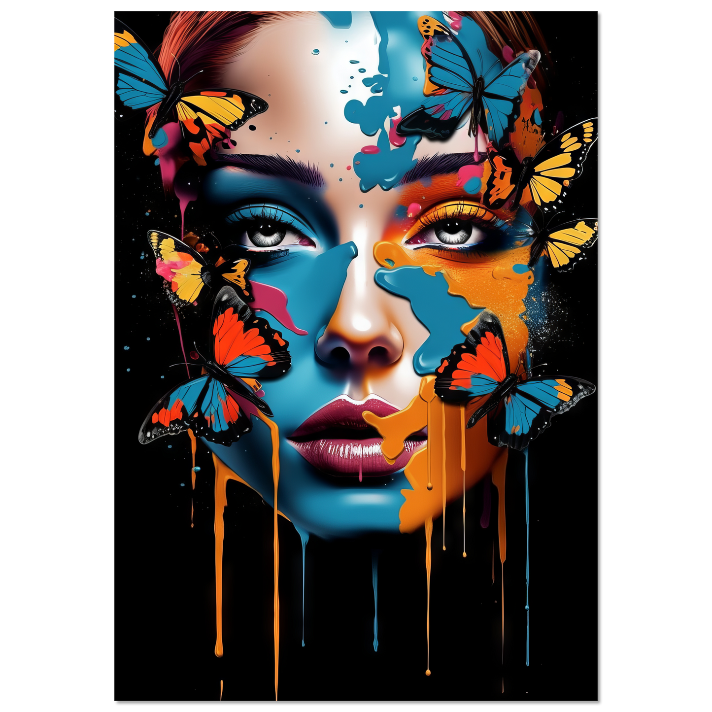Woman butterflies pop art (POP24)