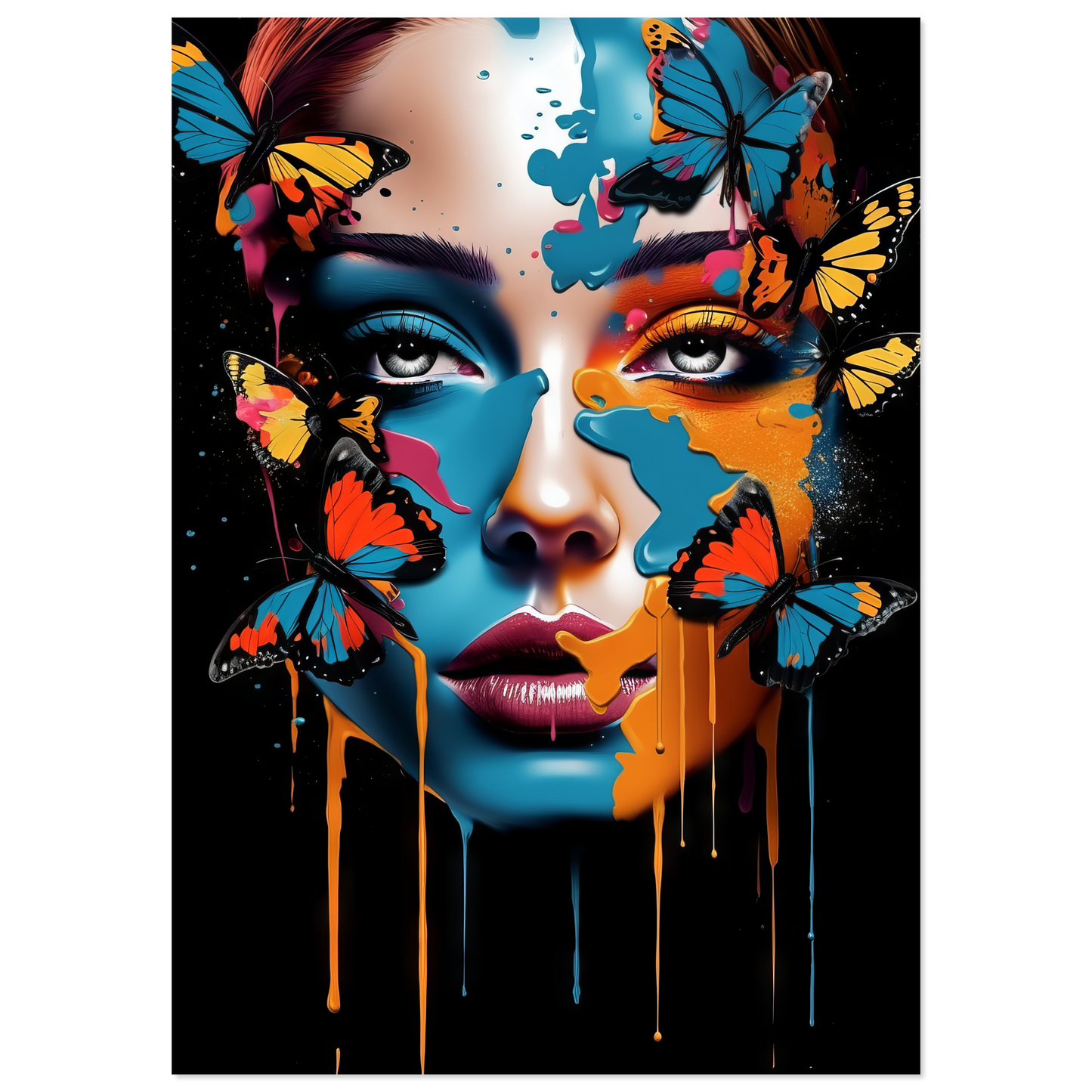 Woman butterflies pop art (POP24)