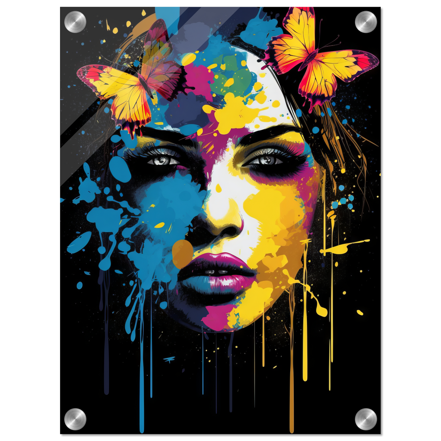 Frau Schmetterlinge Pop-Art (POP25)