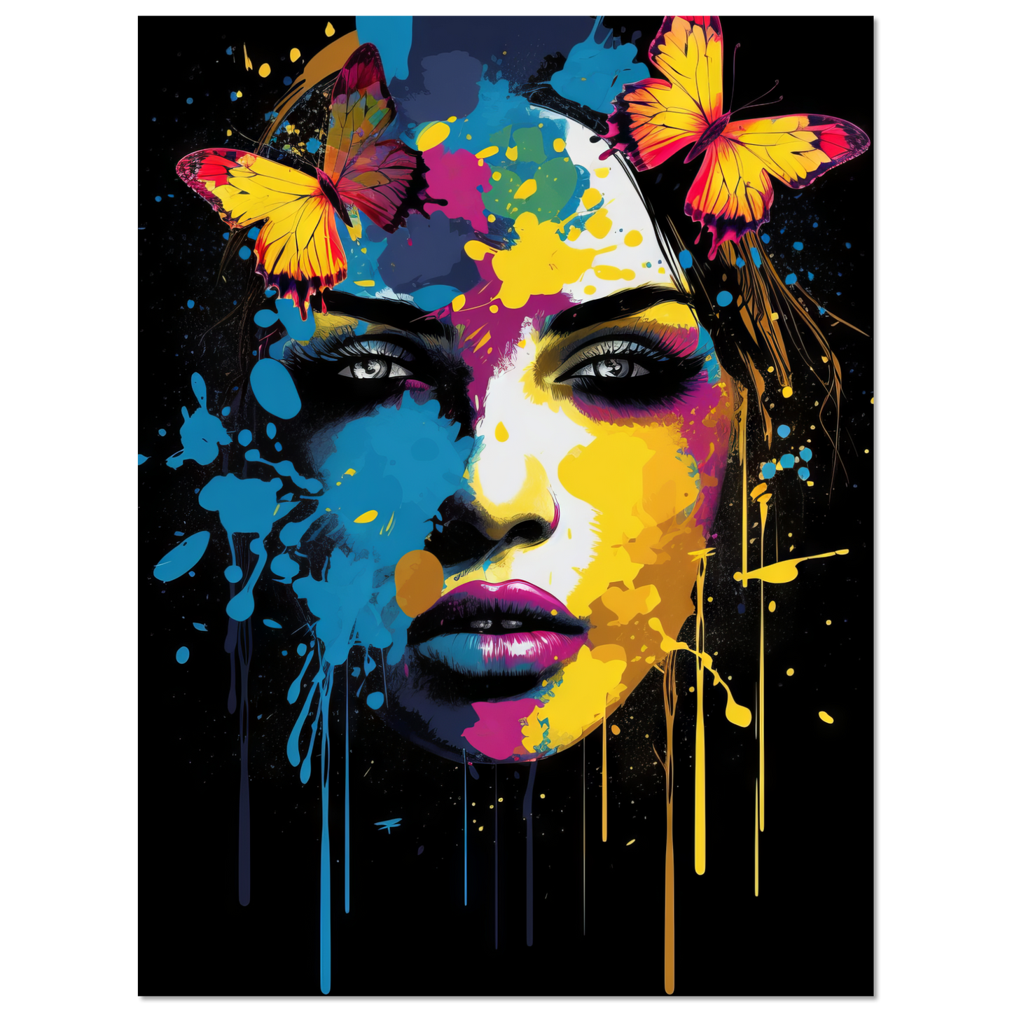 Woman butterflies pop art (POP25)