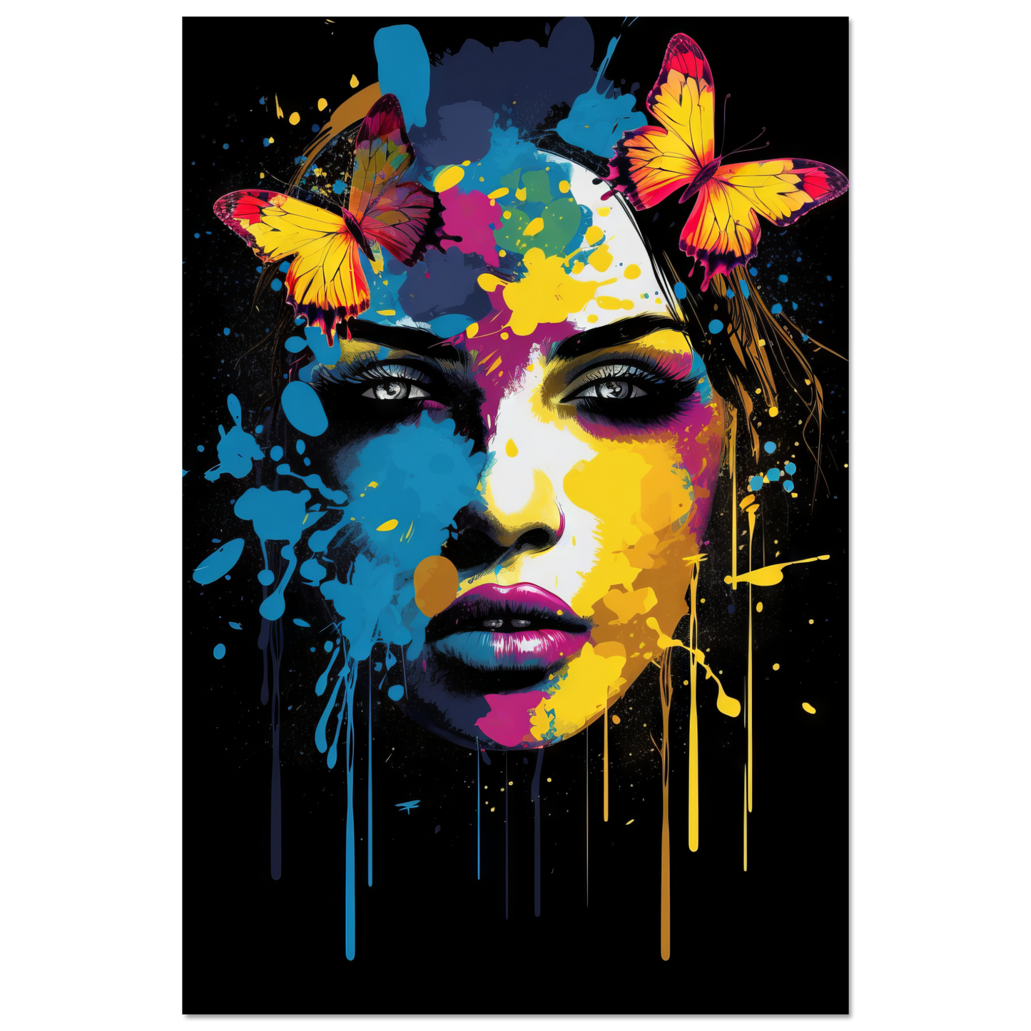 Woman butterflies pop art (POP25)