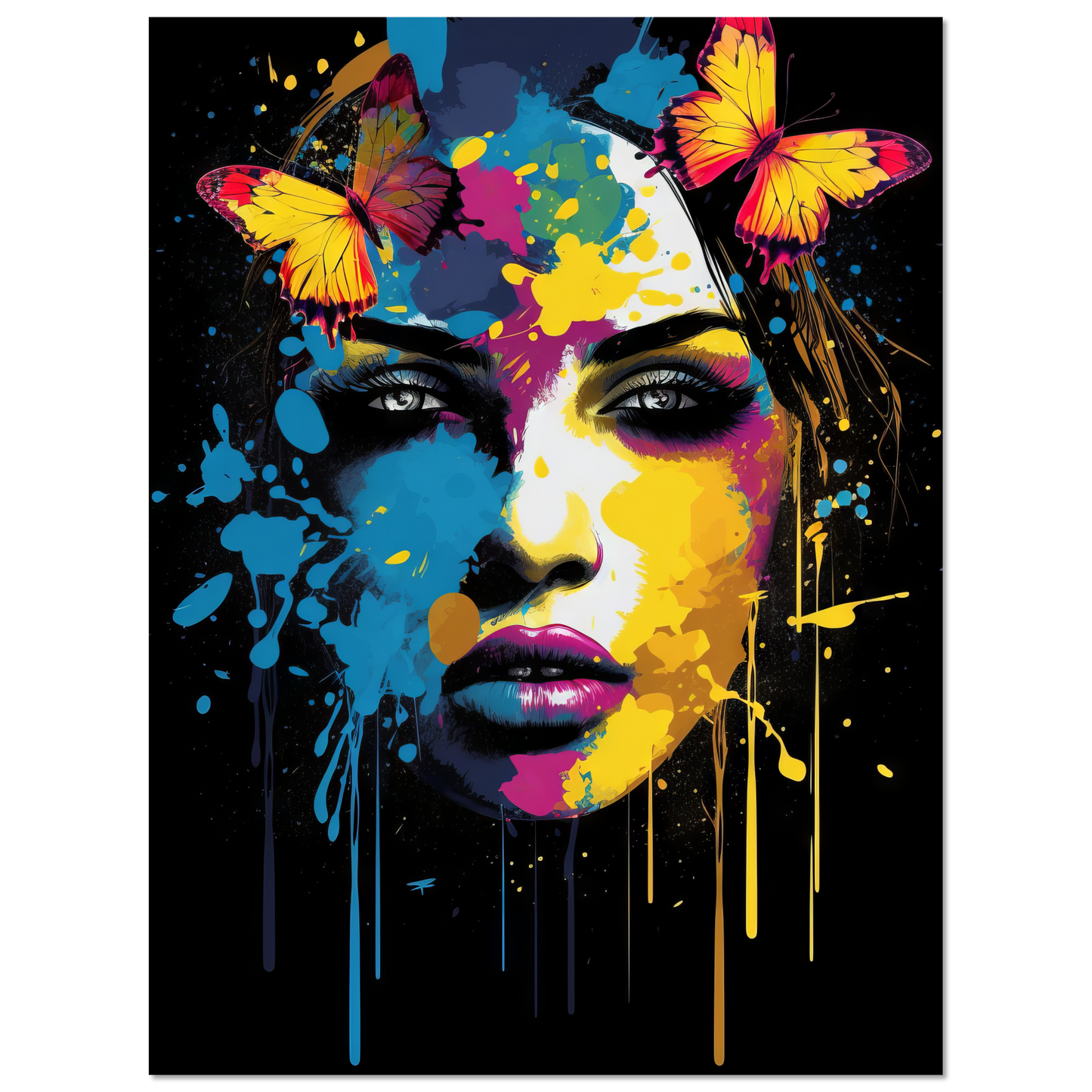 Woman butterflies pop art (POP25)