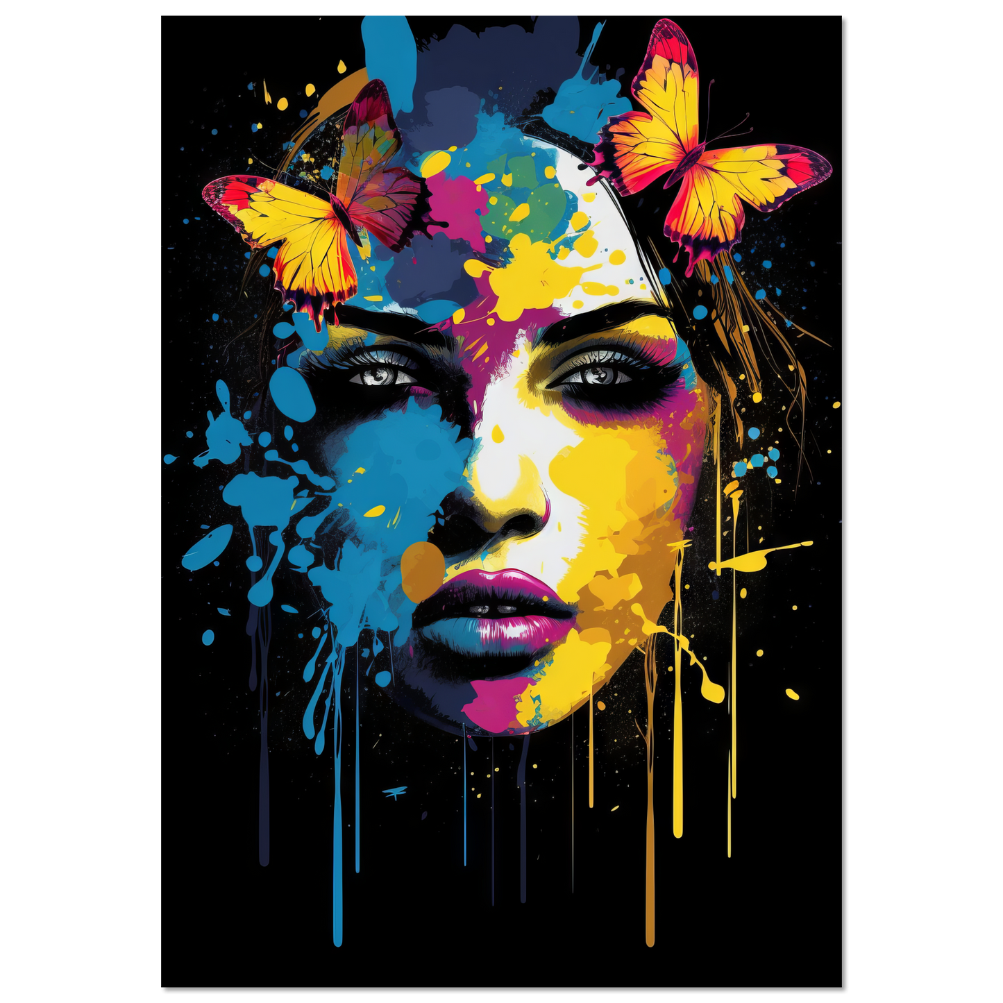 Woman butterflies pop art (POP25)
