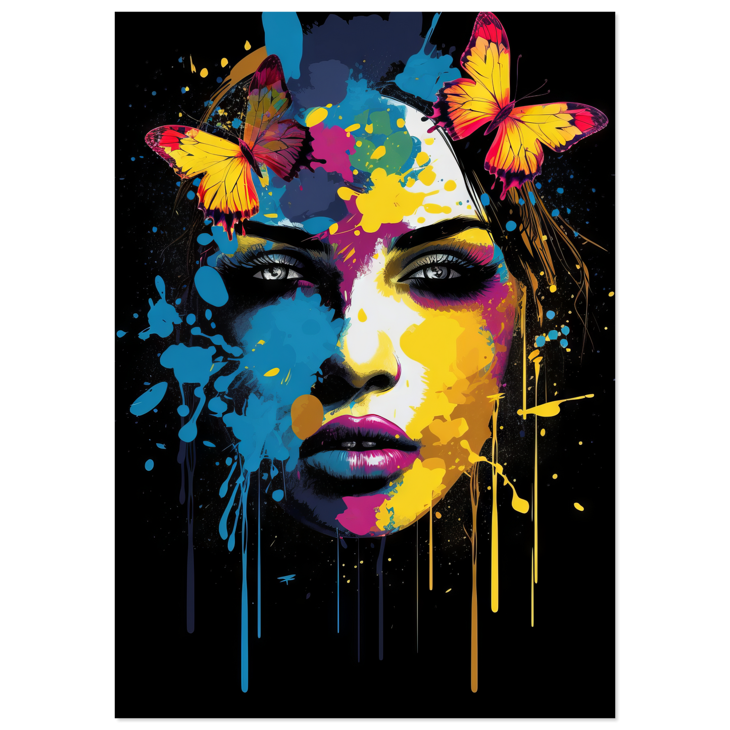 Woman butterflies pop art (POP25)