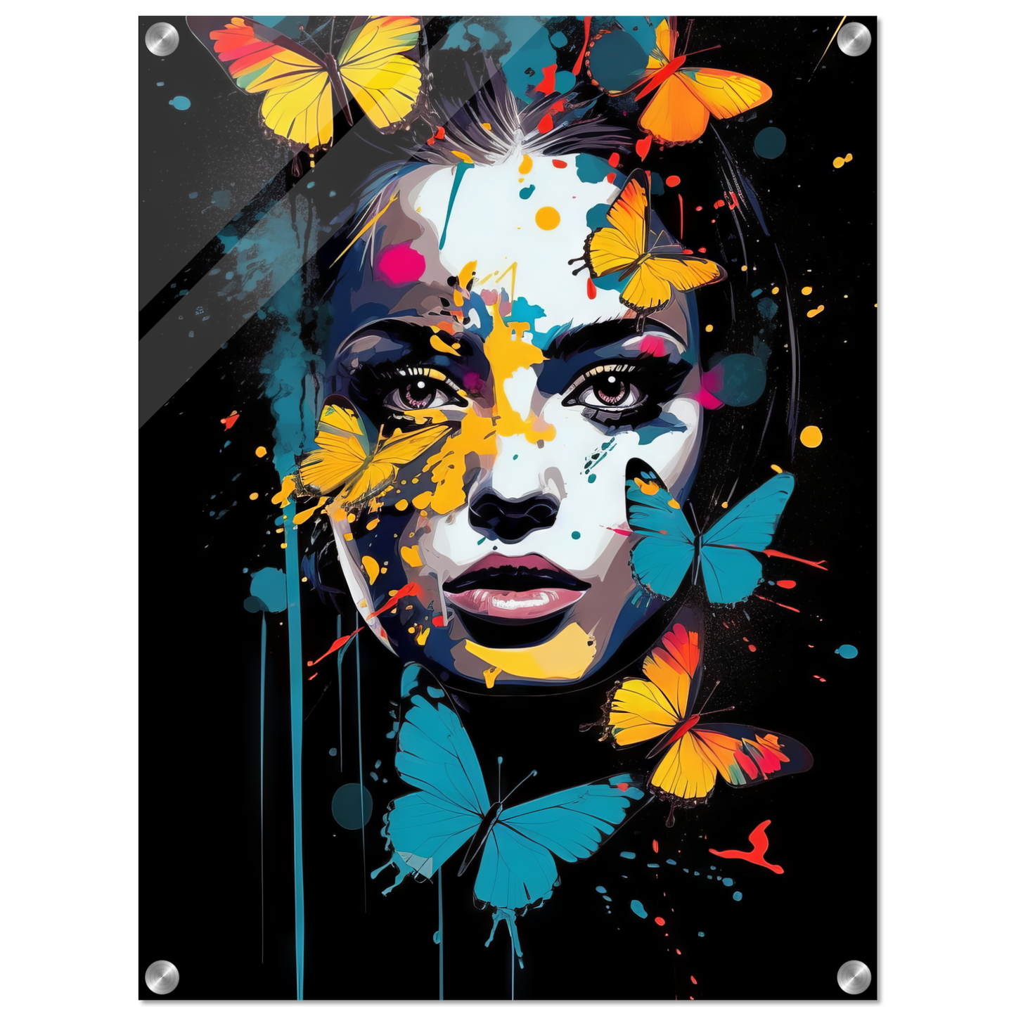 Woman butterflies pop art (POP26)