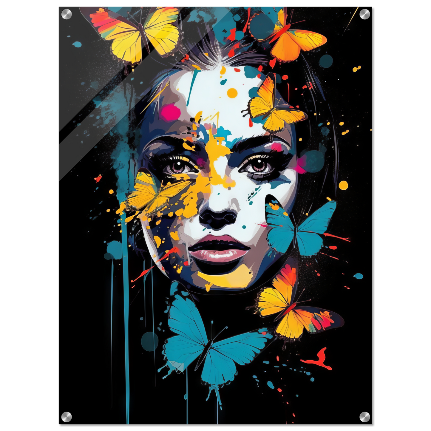 Woman butterflies pop art (POP26)
