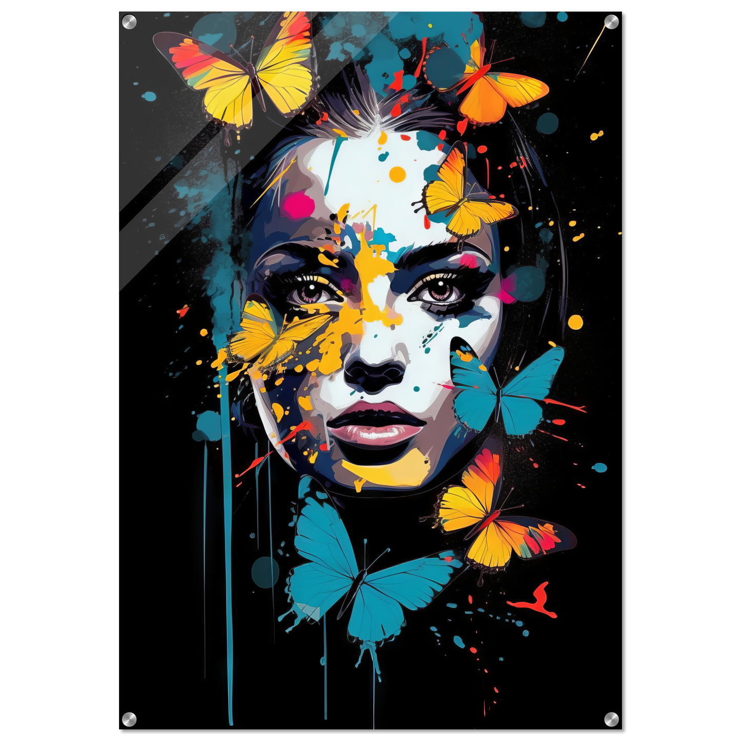 Woman butterflies pop art (POP26)