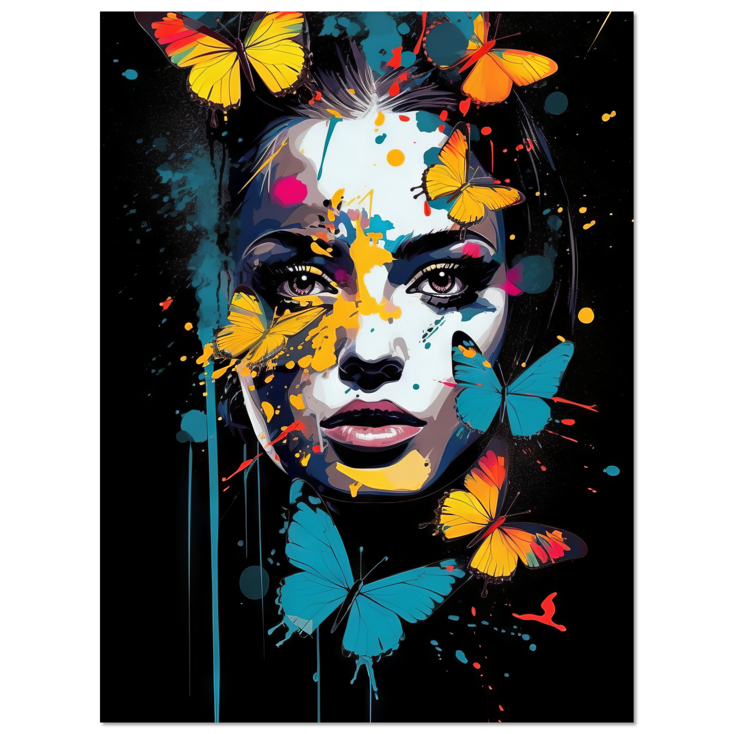 Woman butterflies pop art (POP26)