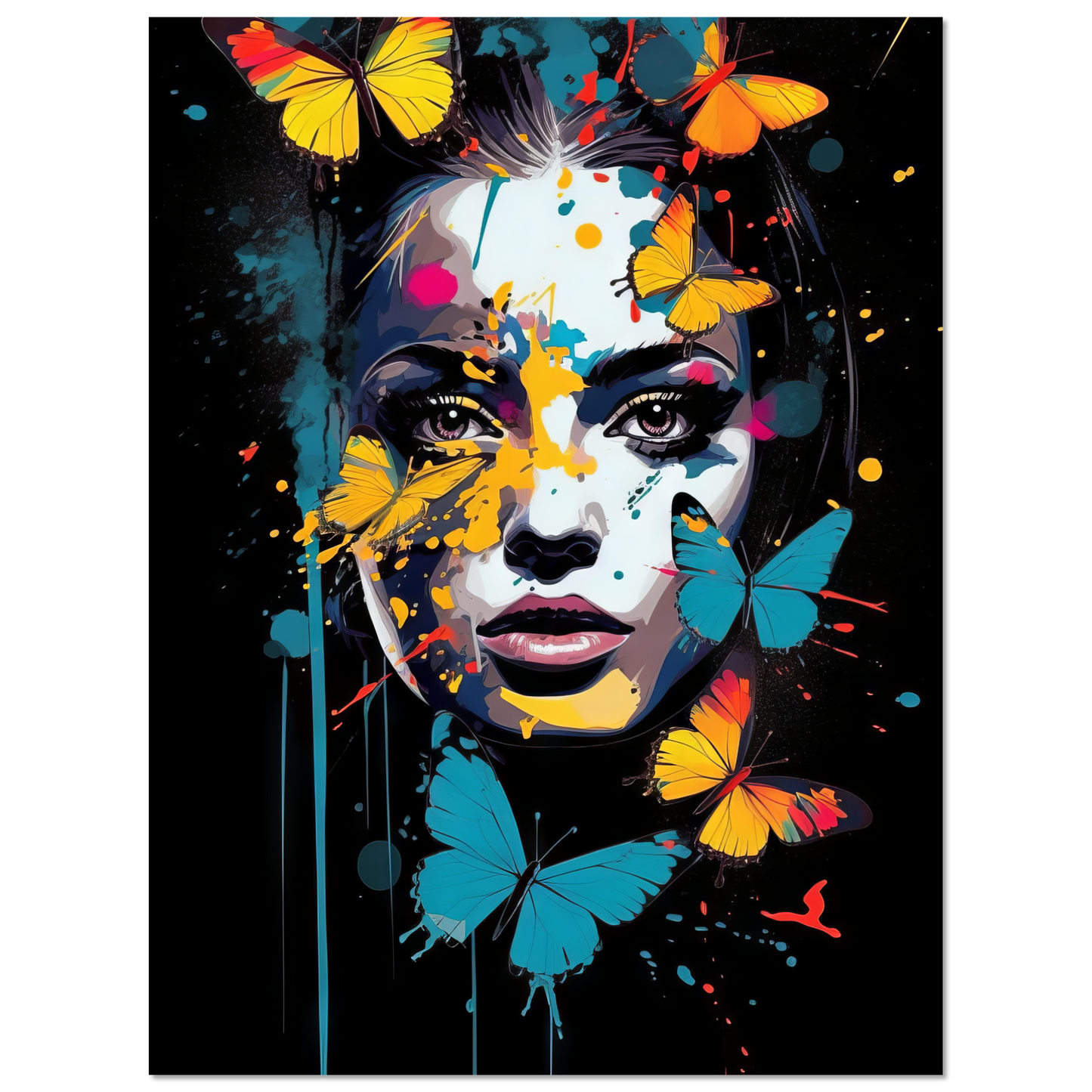 Woman butterflies pop art (POP26)