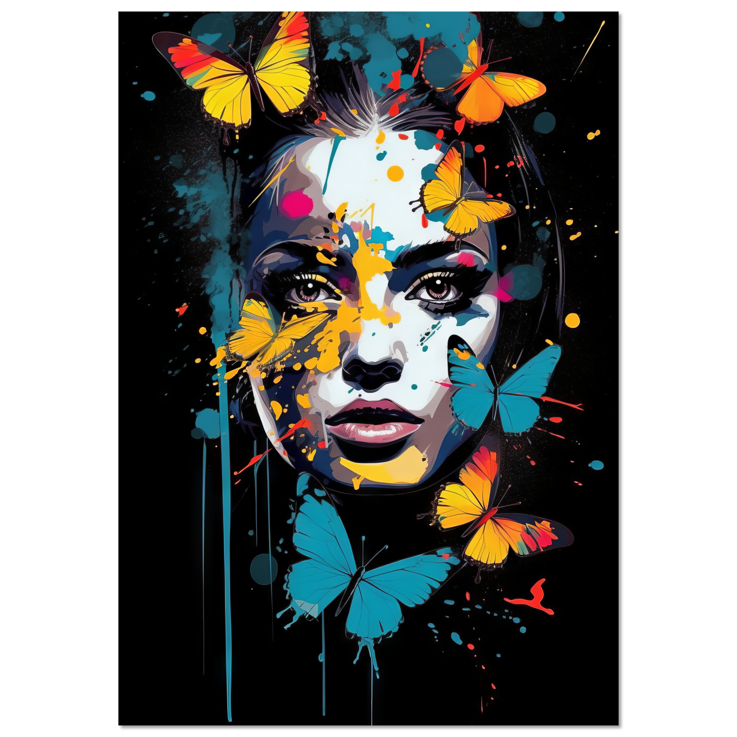 Woman butterflies pop art (POP26)