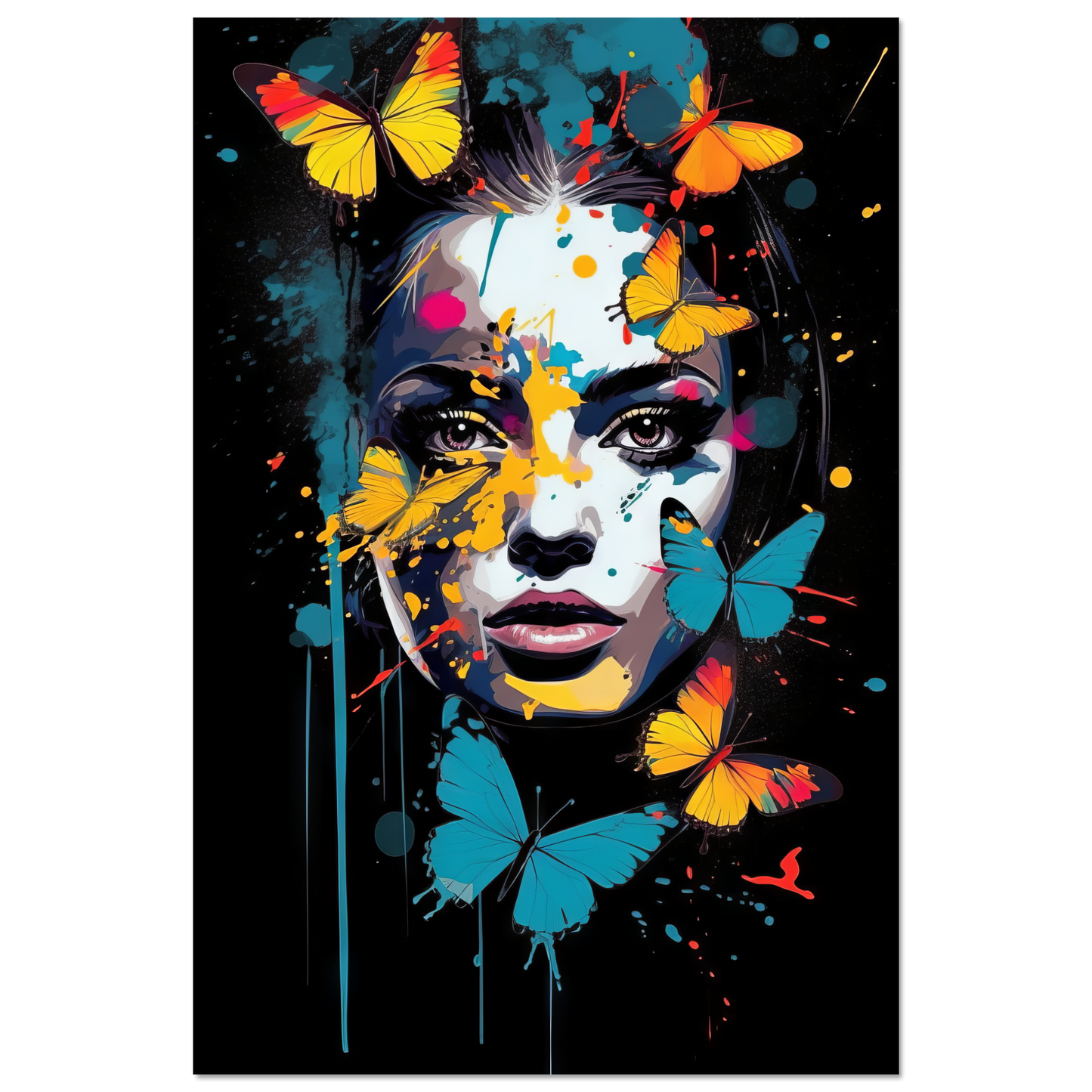 Woman butterflies pop art (POP26)