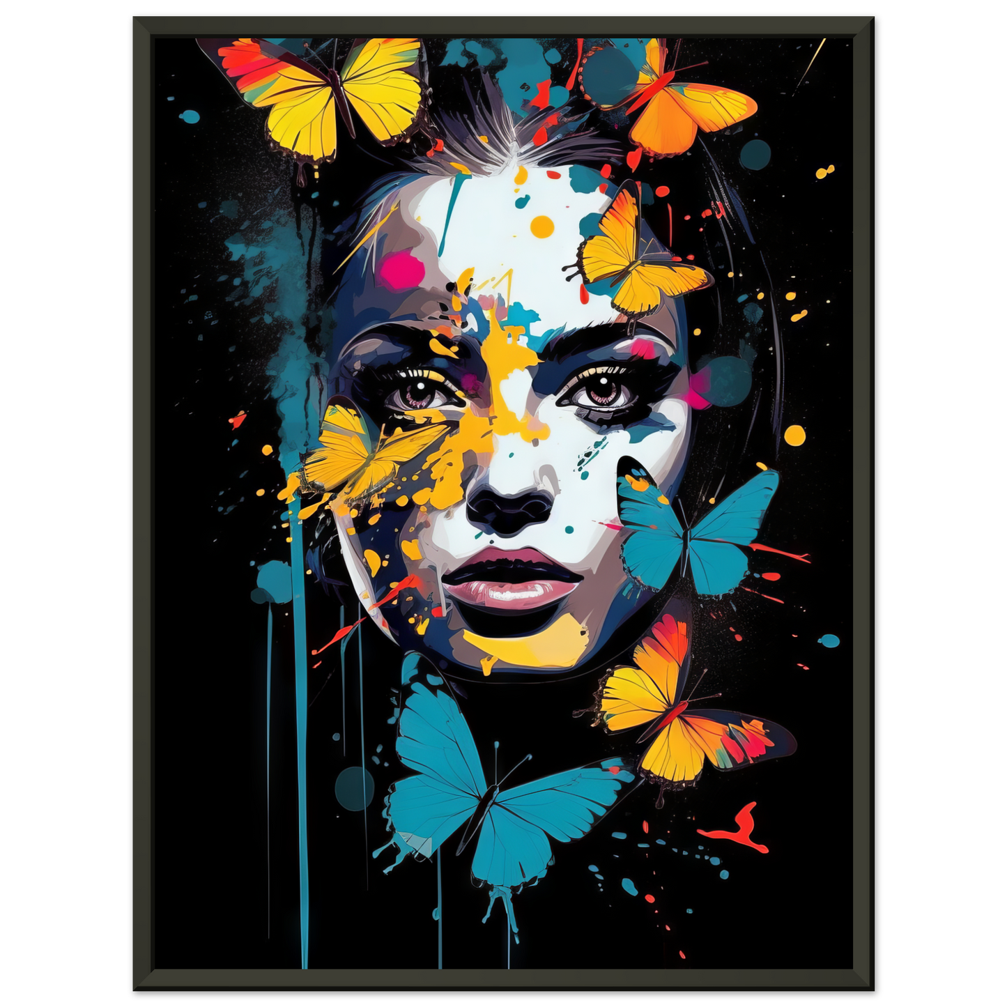 Woman butterflies pop art (POP26)