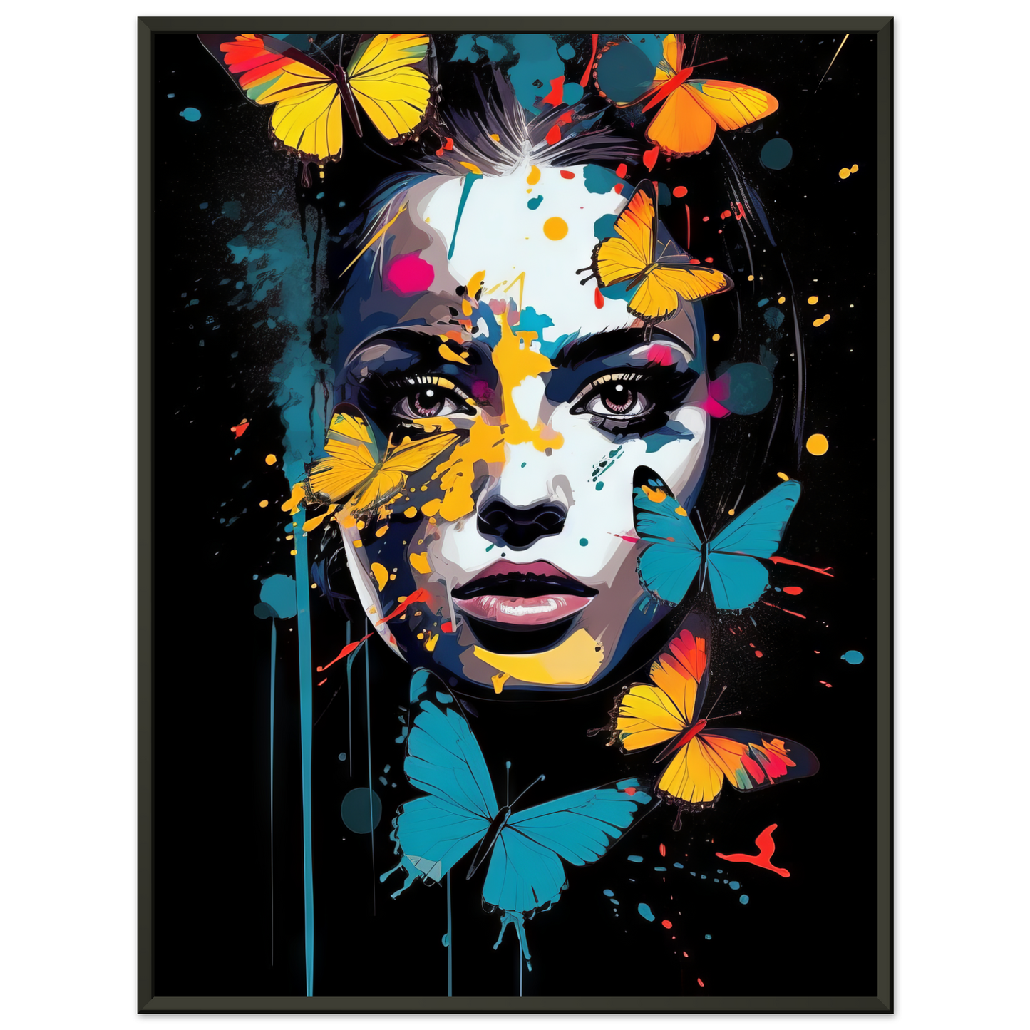 Woman butterflies pop art (POP26)