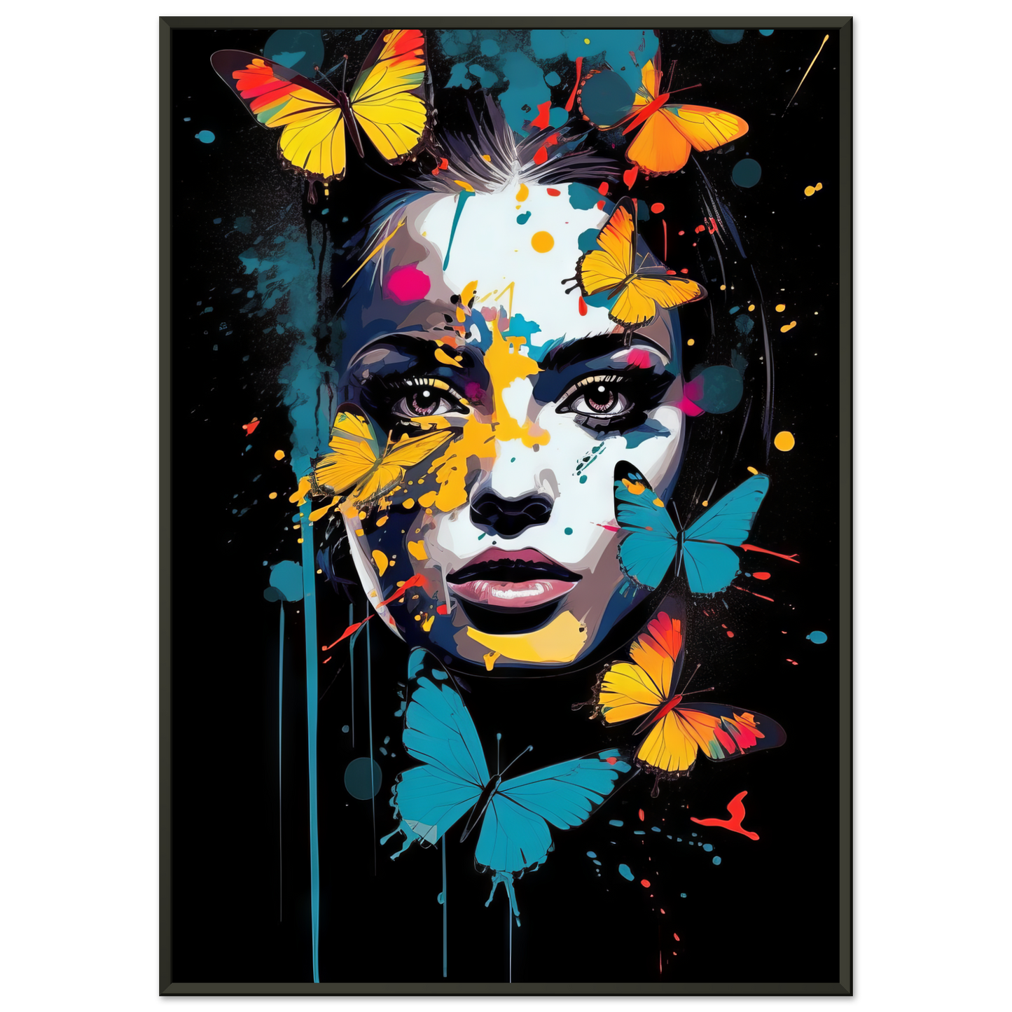 Woman butterflies pop art (POP26)