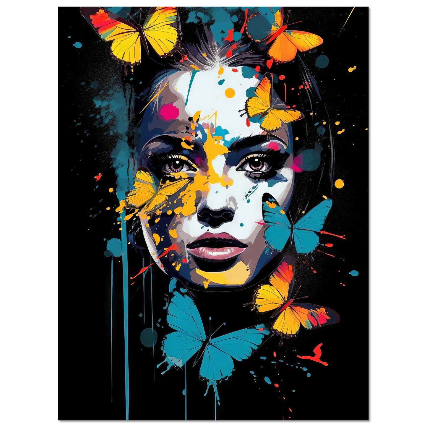 Woman butterflies pop art (POP26)