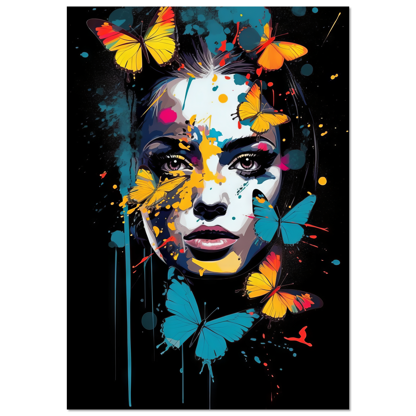 Woman butterflies pop art (POP26)
