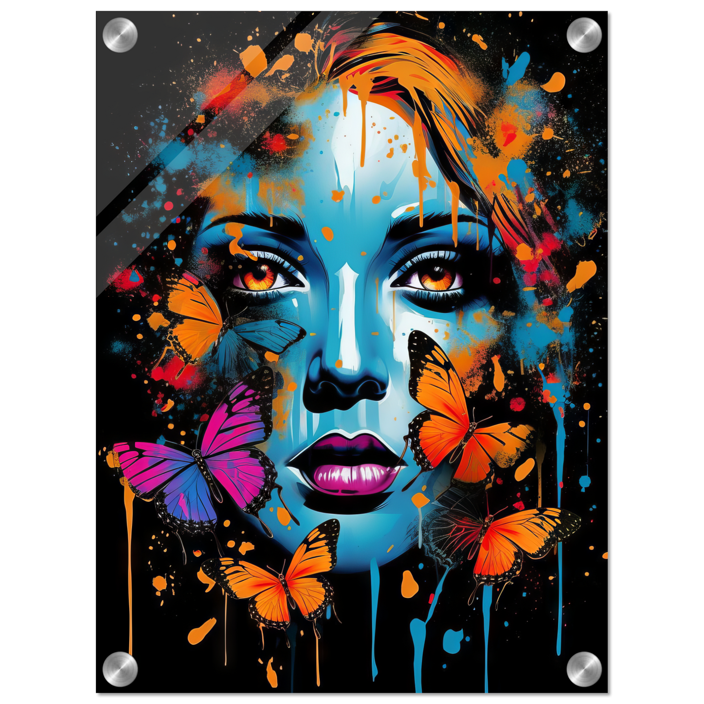 Woman butterflies pop art (POP27)