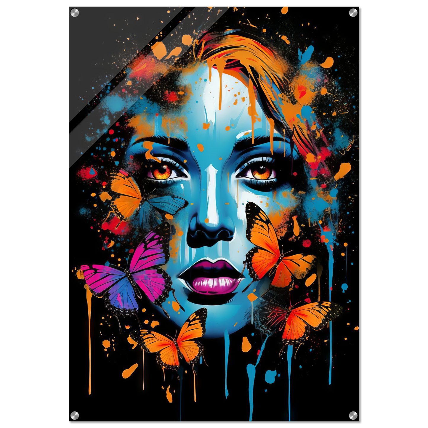 Woman butterflies pop art (POP27)