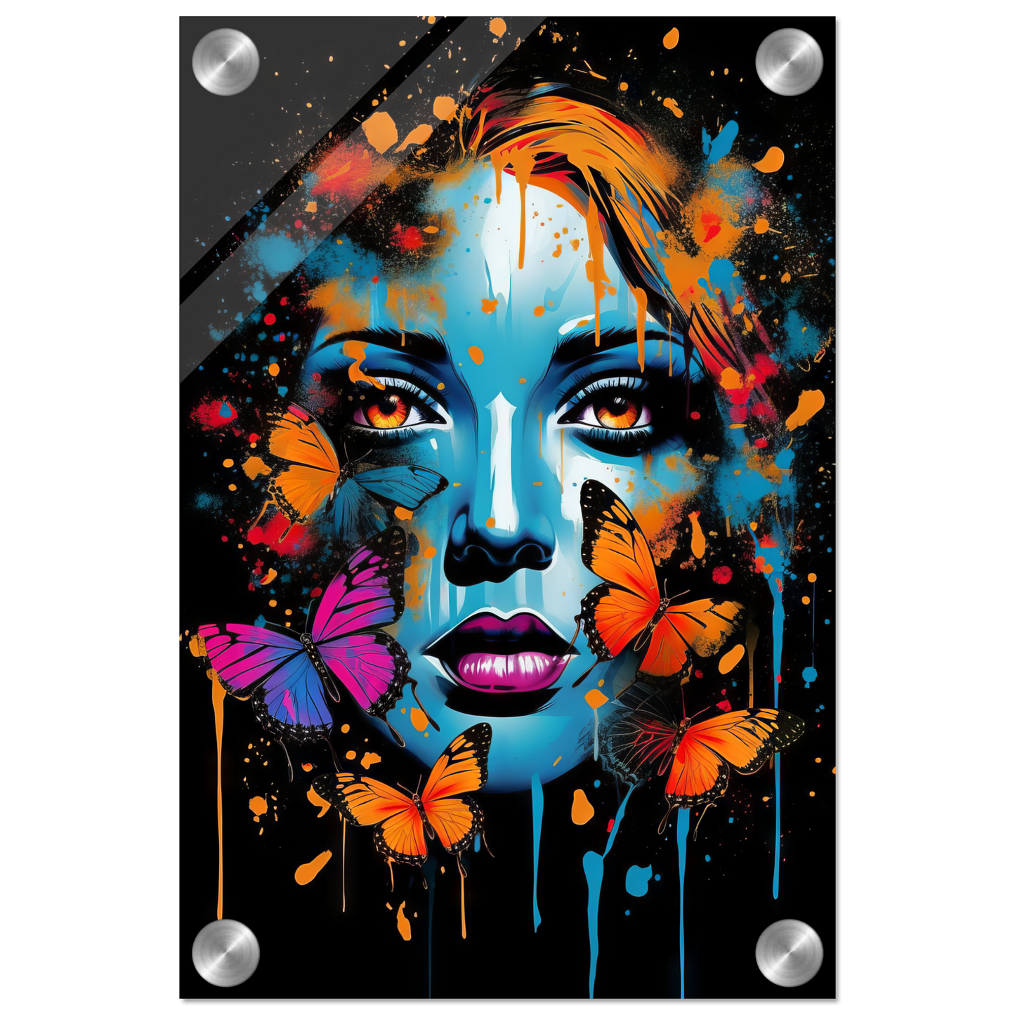 Woman butterflies pop art (POP27)