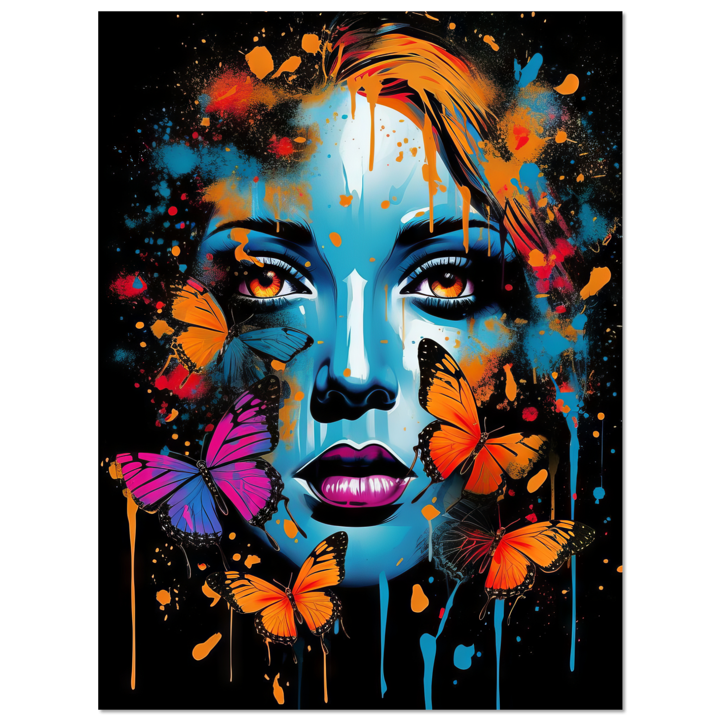 Woman butterflies pop art (POP27)
