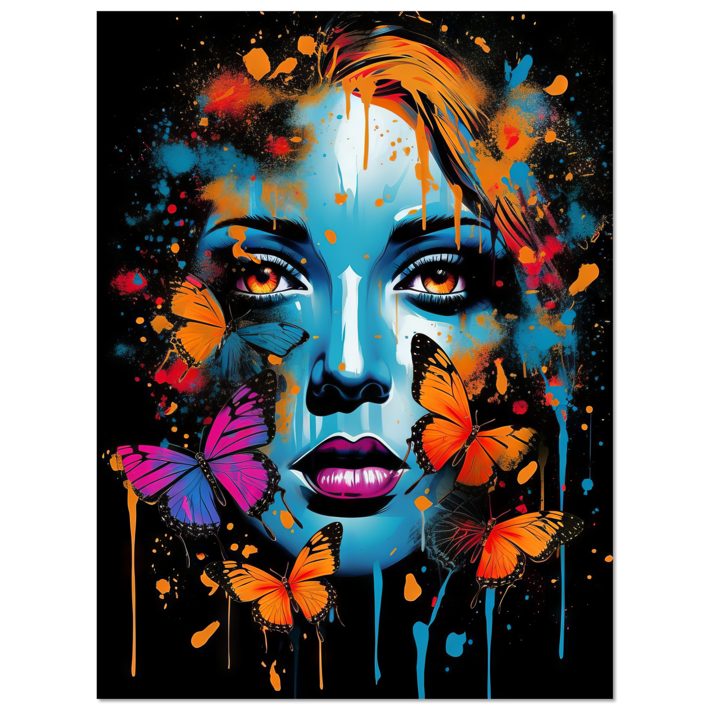 Woman butterflies pop art (POP27)