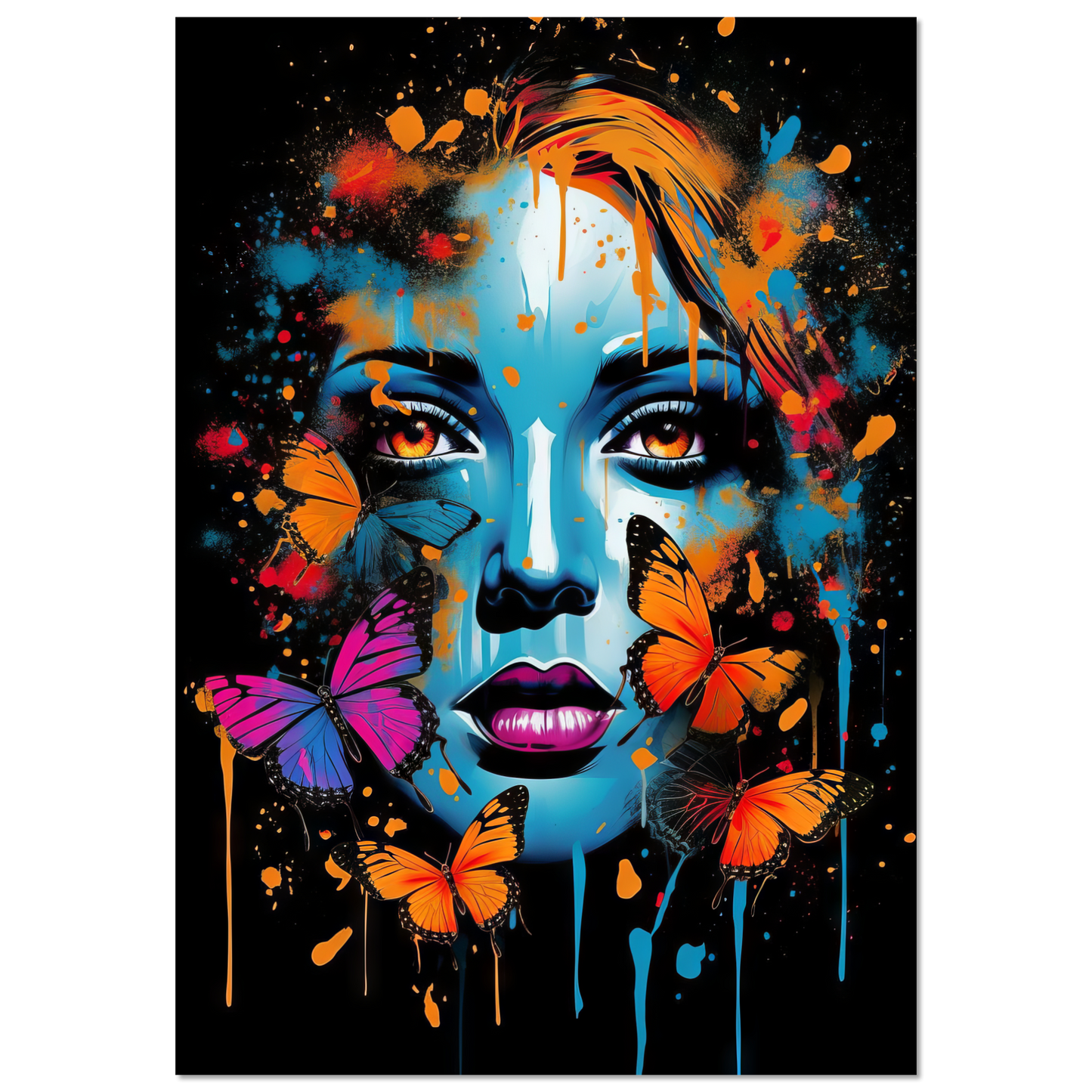 Woman butterflies pop art (POP27)