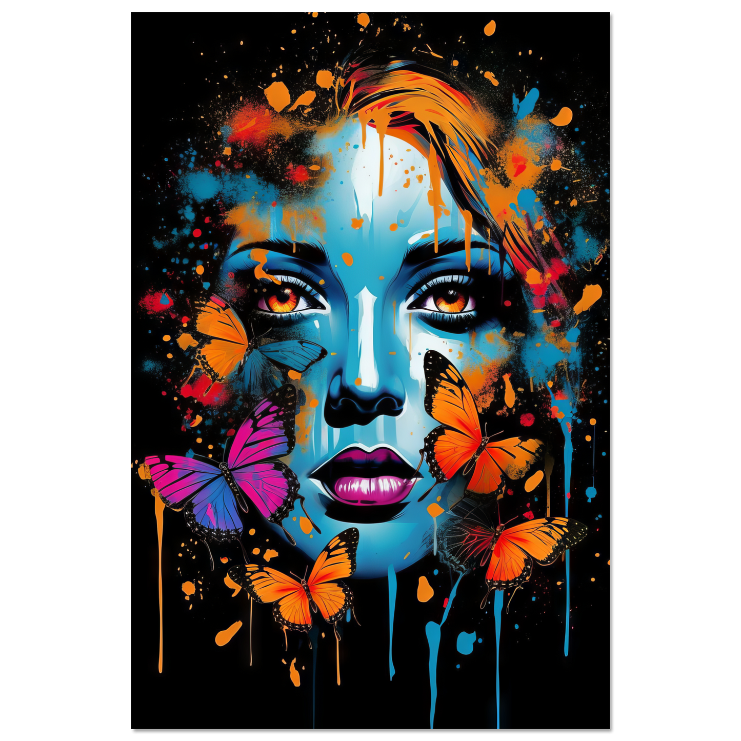 Woman butterflies pop art (POP27)
