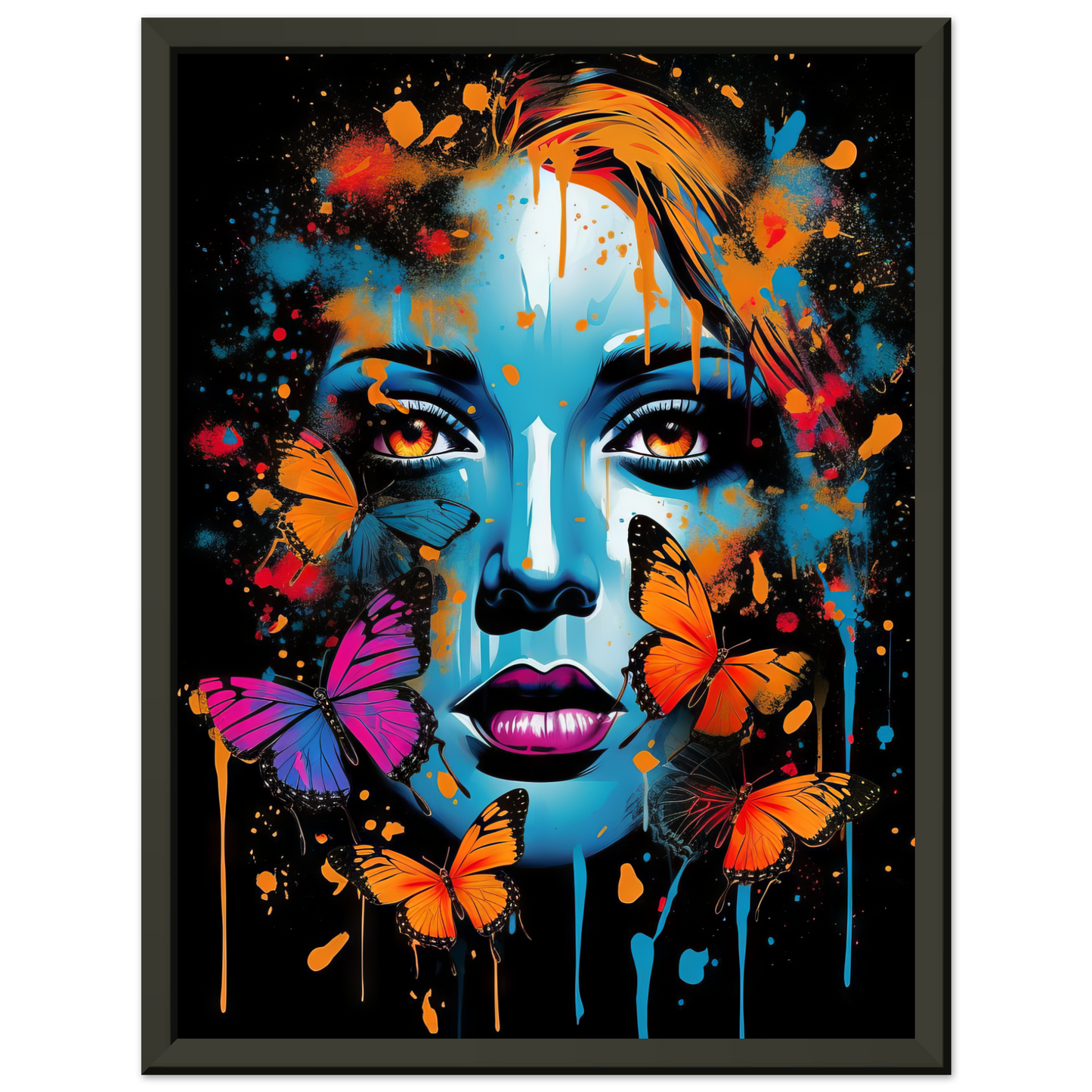 Woman butterflies pop art (POP27)