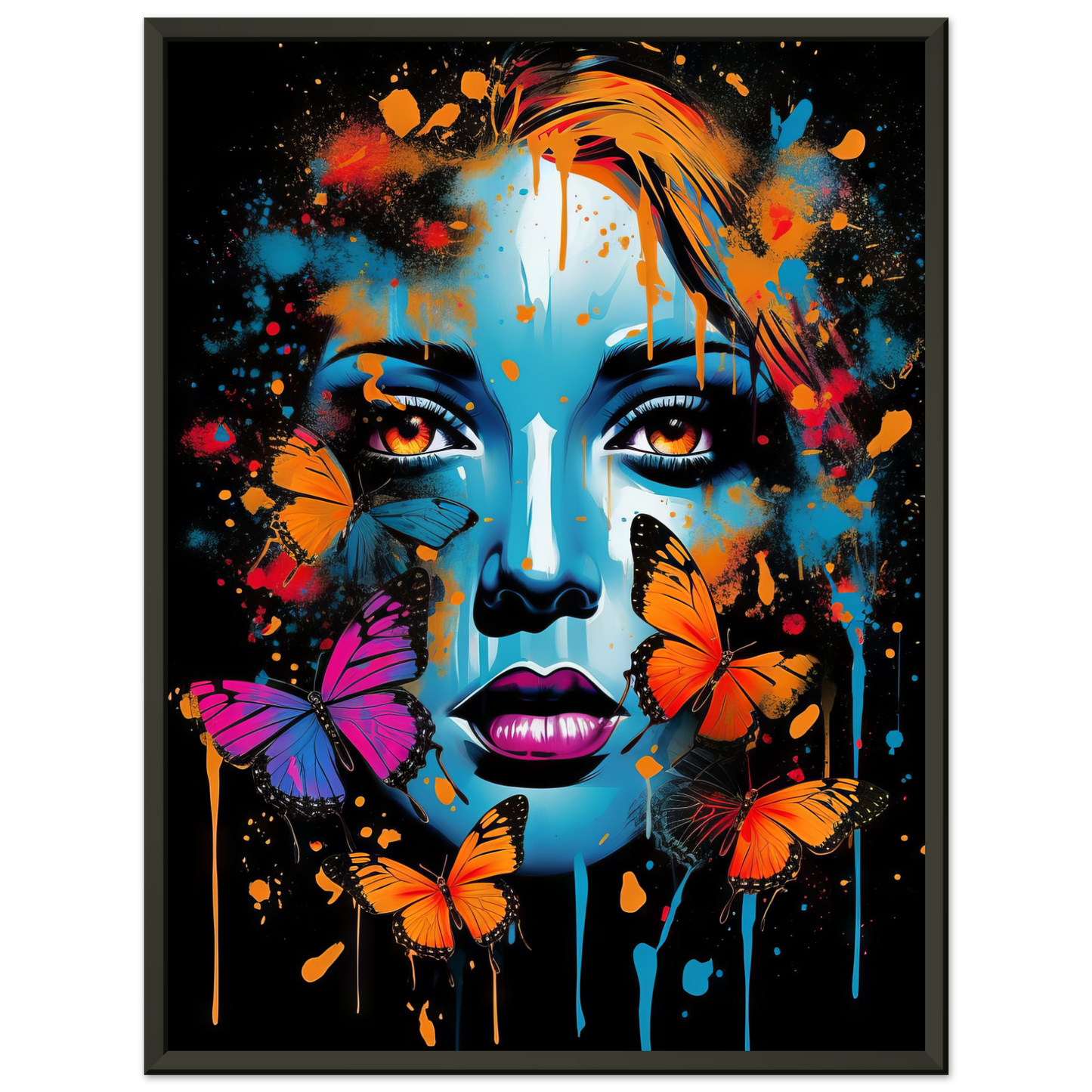 Woman butterflies pop art (POP27)