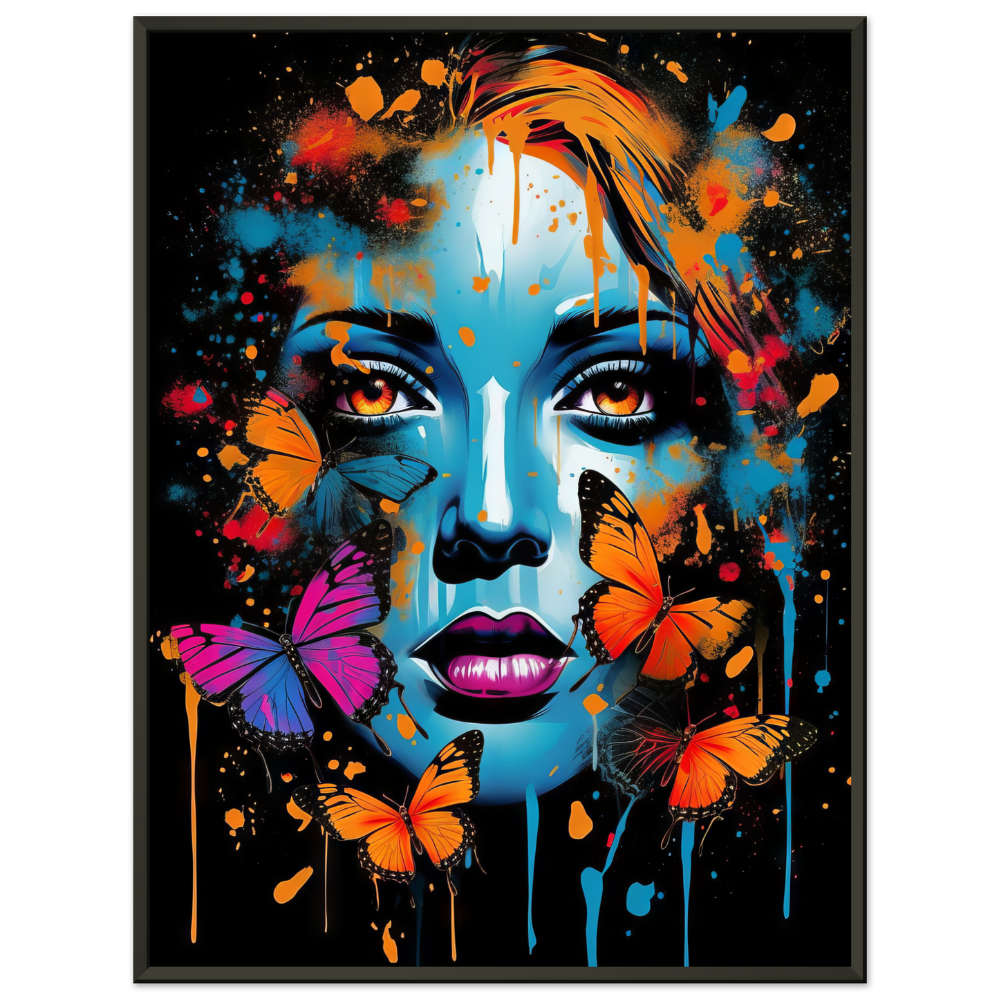 Woman butterflies pop art (POP27)