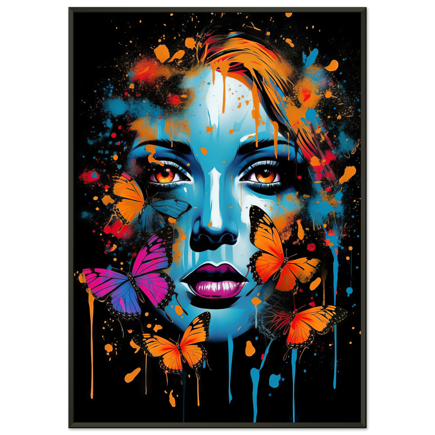 Woman butterflies pop art (POP27)