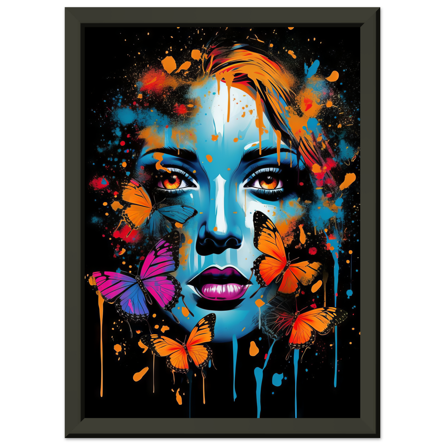Woman butterflies pop art (POP27)
