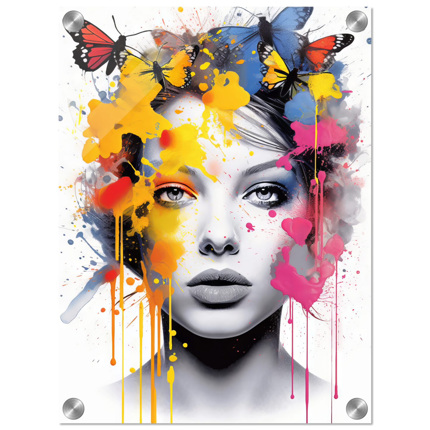 Woman butterflies pop art (POP28)