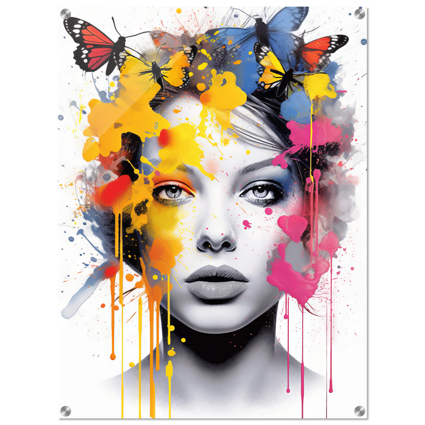 Woman butterflies pop art (POP28)